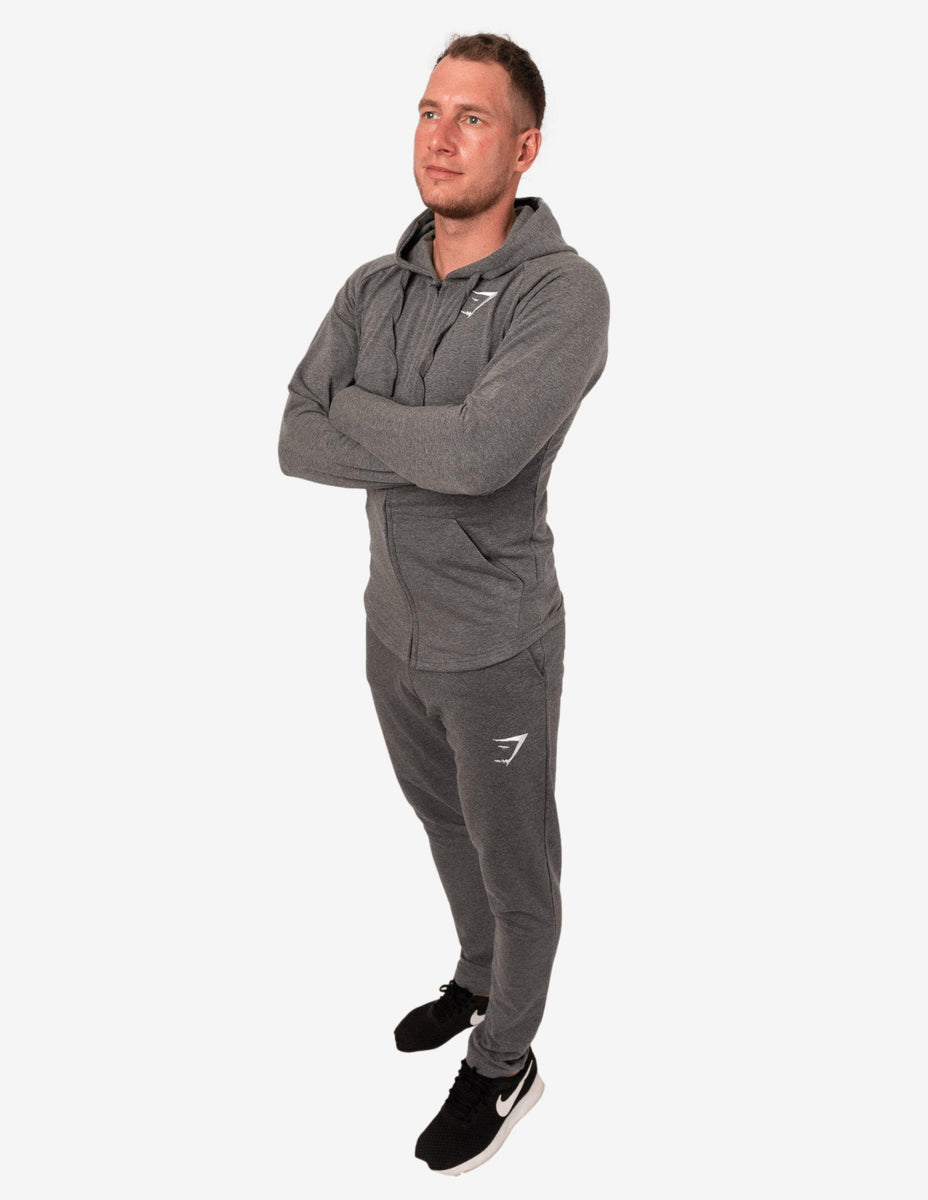 Hoodie | Ark Marl Charcoal Zip Hoodie | Gymshark | Guru Muscle