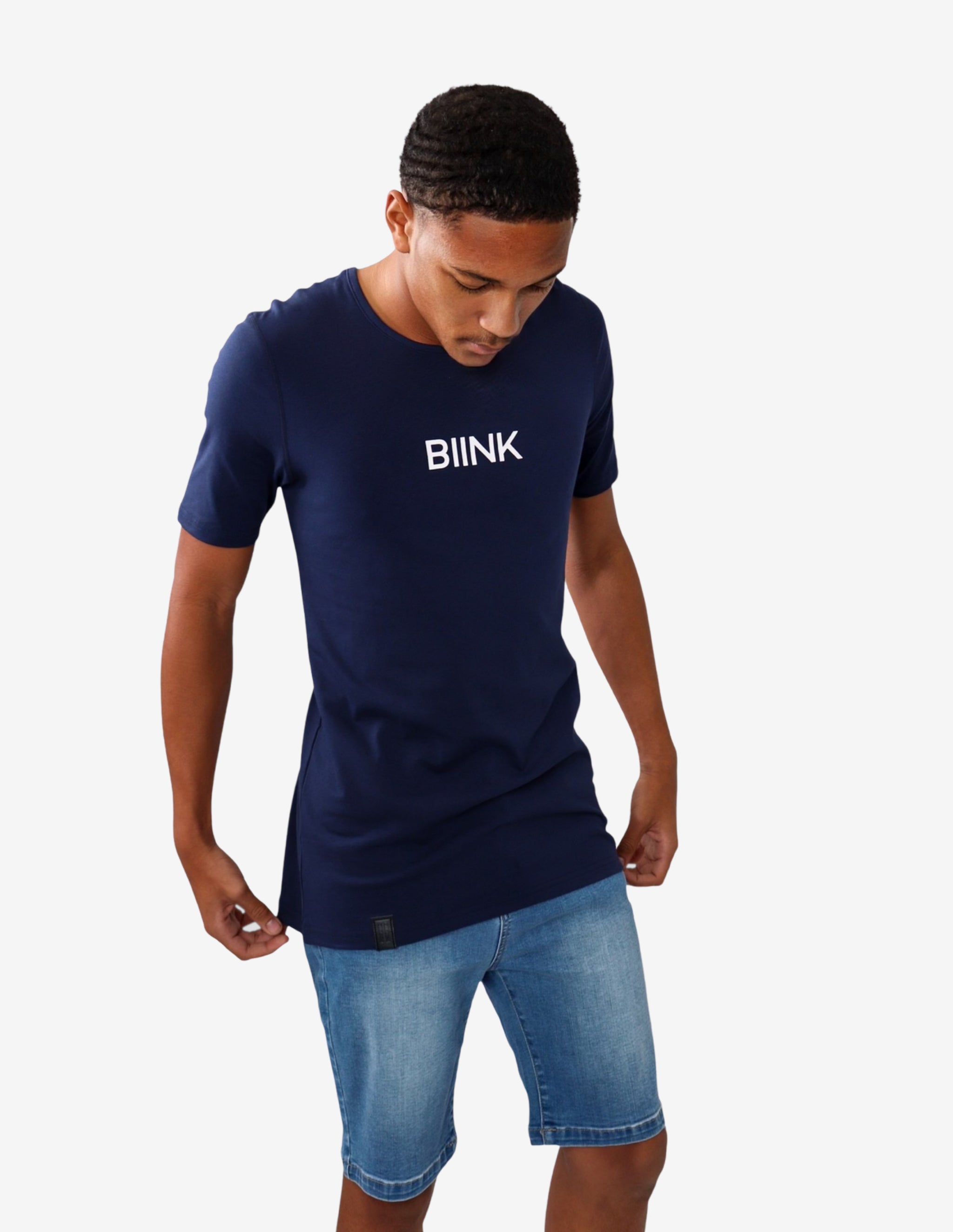 Bold Logo Cardinal Essential Tee - Navy Blue-T-shirt Man-Biink Athleisure-Guru Muscle