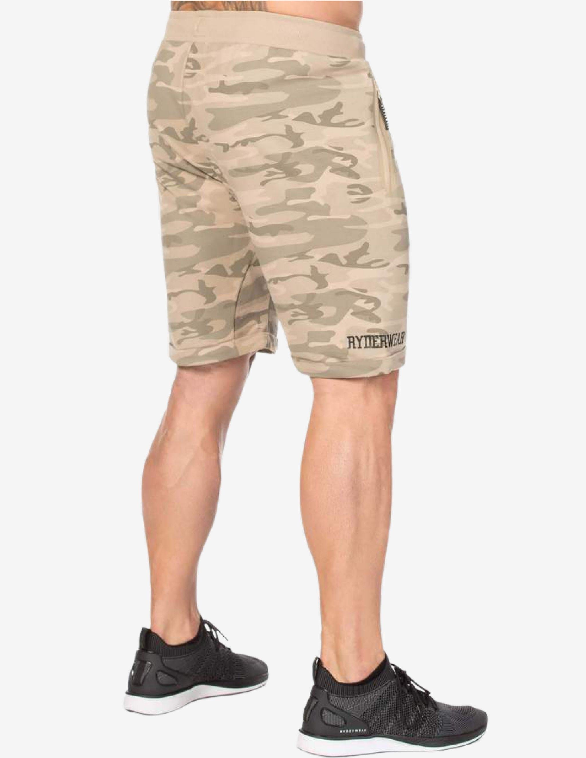 CAMO FLEECE TRACK SHORT-Shorts Man-Ryderwear-Guru Muscle