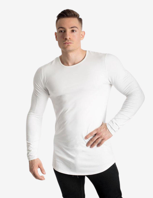 Cardinal Longsleeve - White-T-shirt Man-Biink Athleisure-Guru Muscle