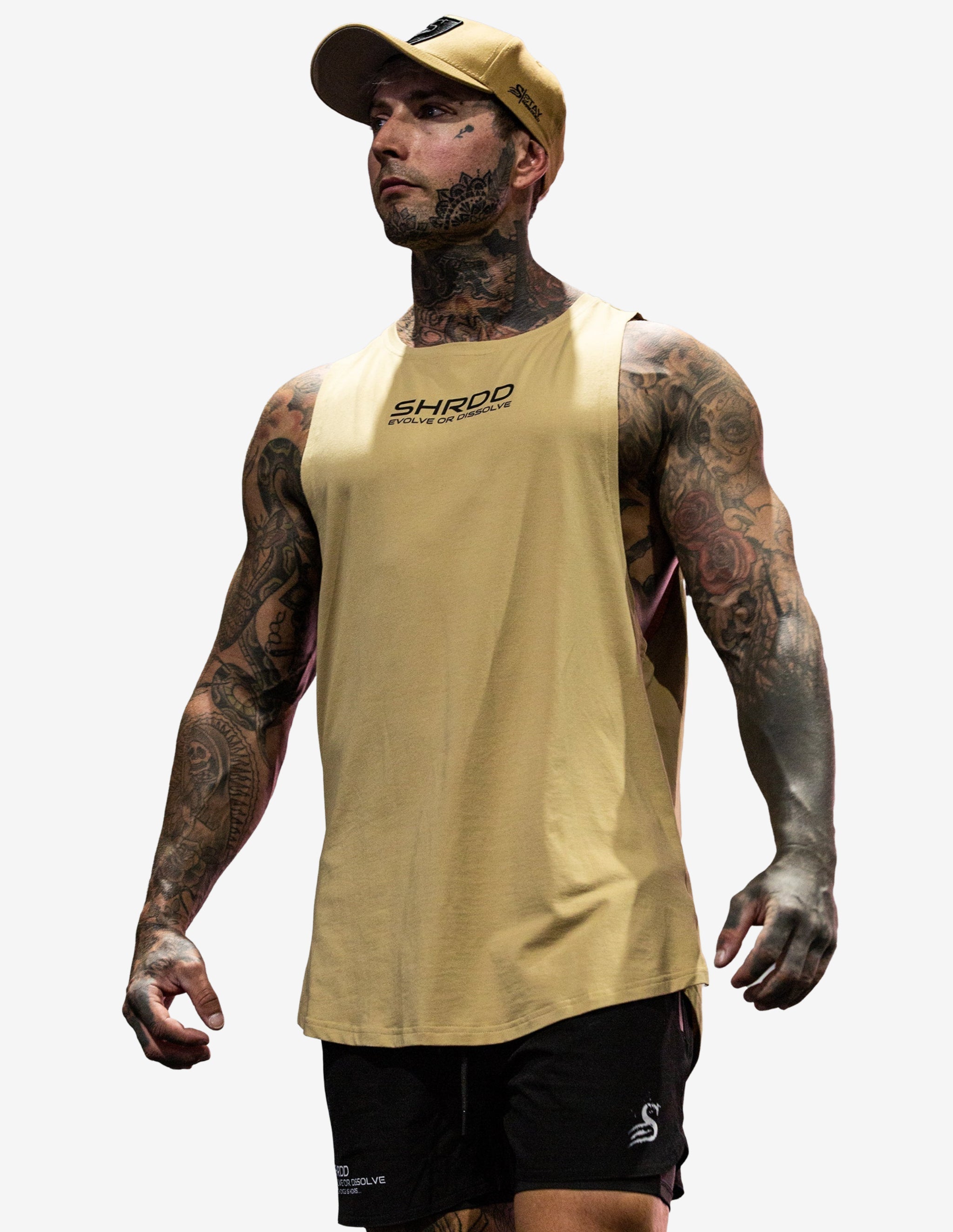 Evolve Longline Fitness Tanktop - Sand-Tank Man-Stay Shredded-Guru Muscle