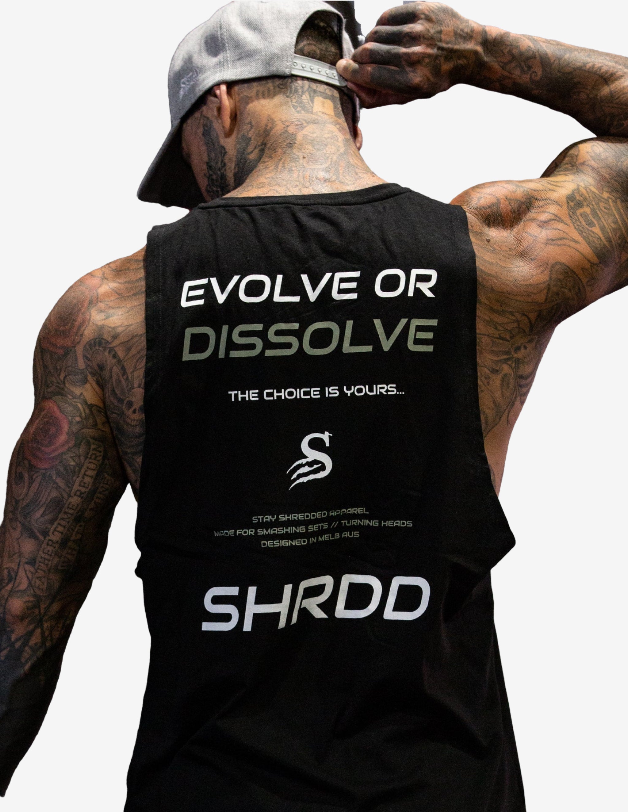 Evolve Longline Muscle Tanktop - Black/ White-Tank Man-Stay Shredded-Guru Muscle