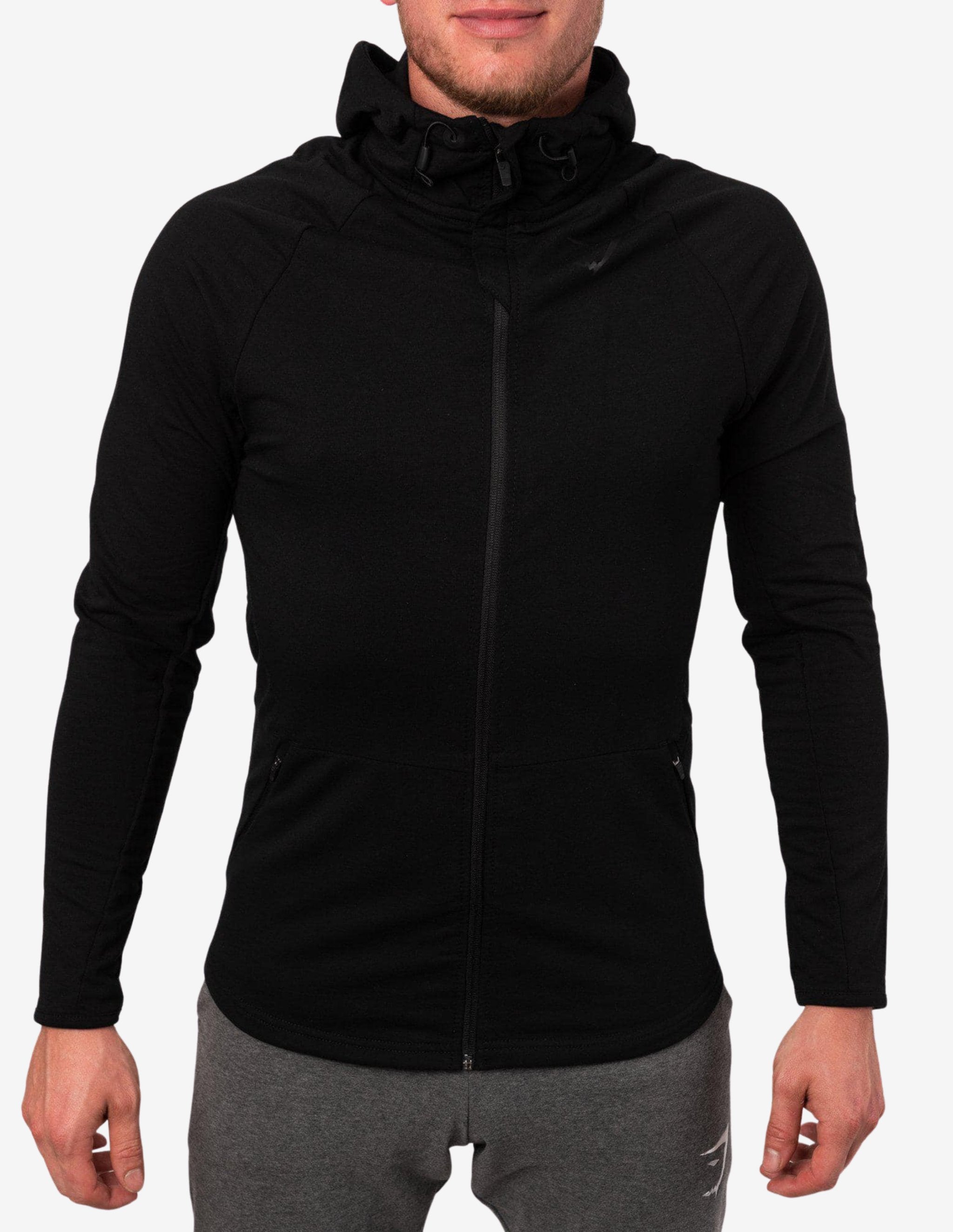 Fit hoodie - black-Hoodie Man-Gymshark-Guru Muscle