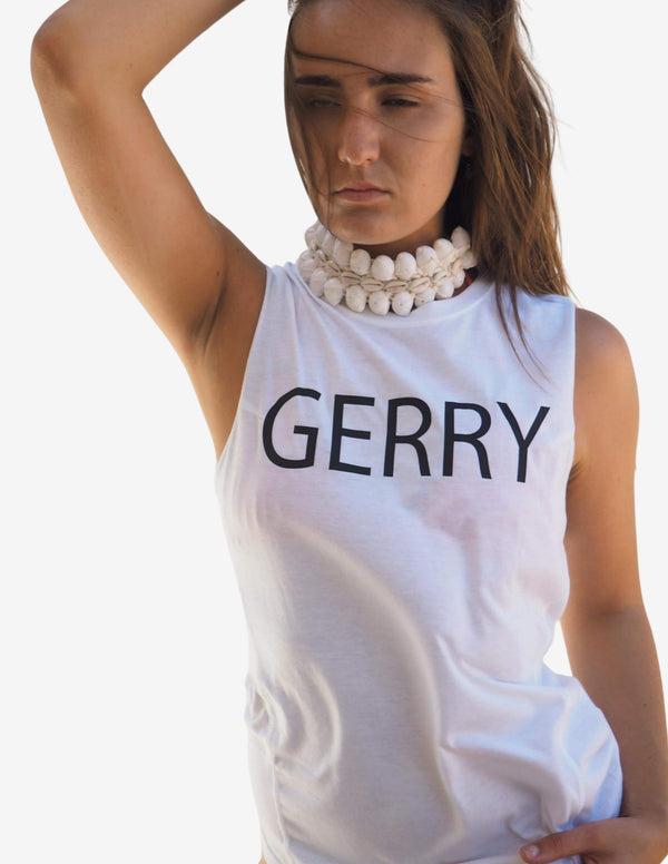 GERRY TANK FEM WHITE-Tank Woman-Gerry Can-Guru Muscle