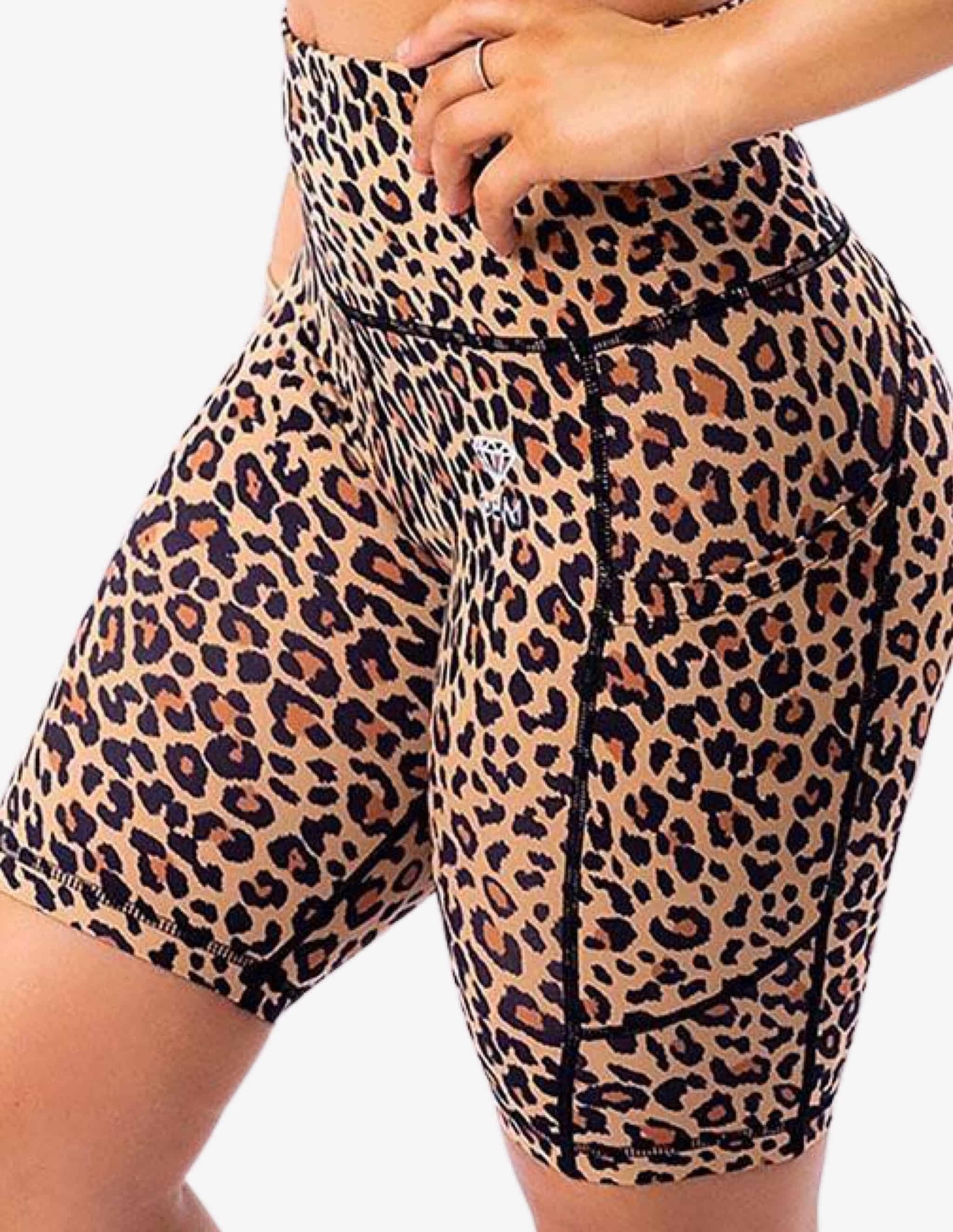 Leopard Bike Shorts-Shorts Woman-Gem Active-Guru Muscle