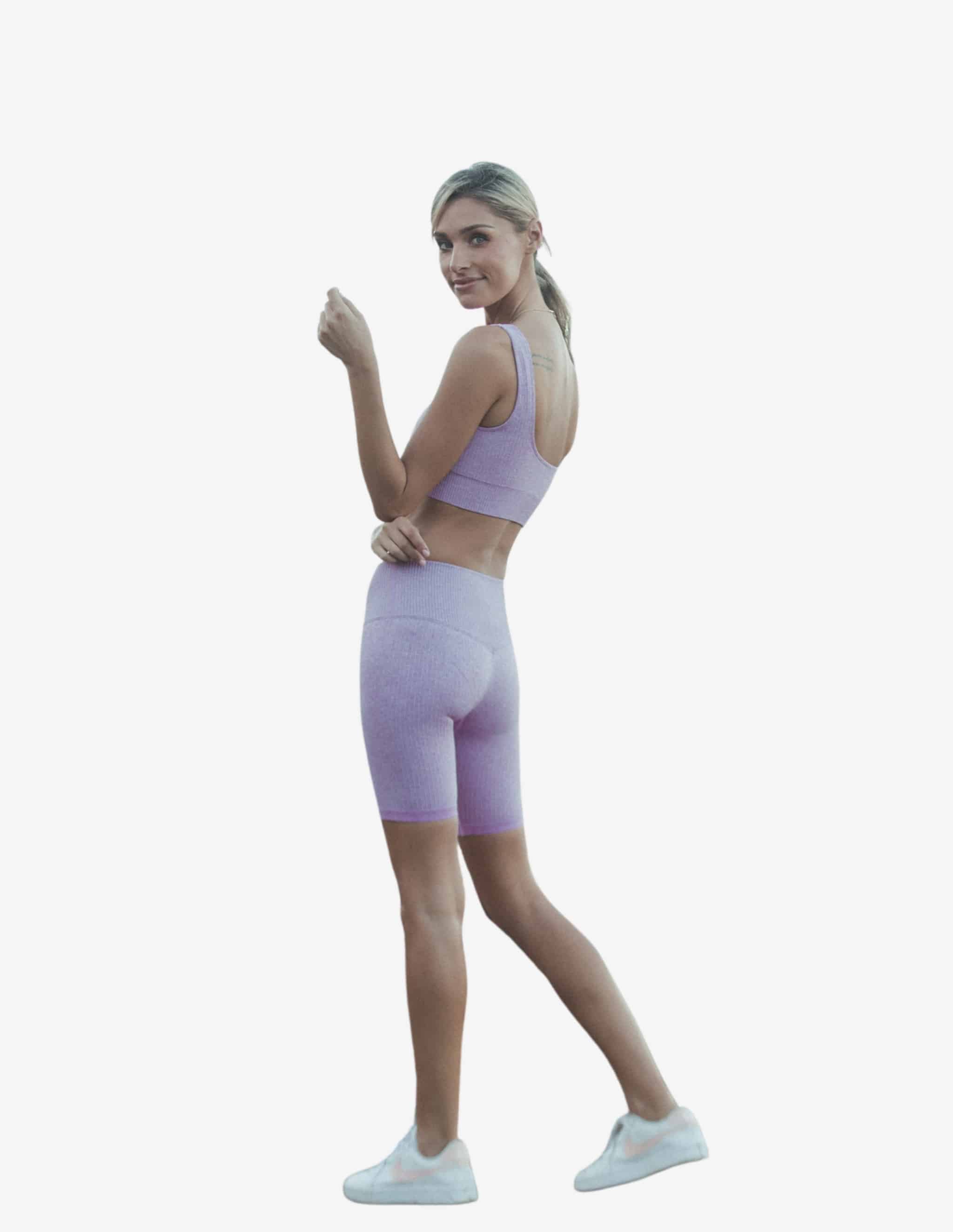 Lilac Seamless Biker Shorts-Shorts Woman-Bondi Crush-Guru Muscle