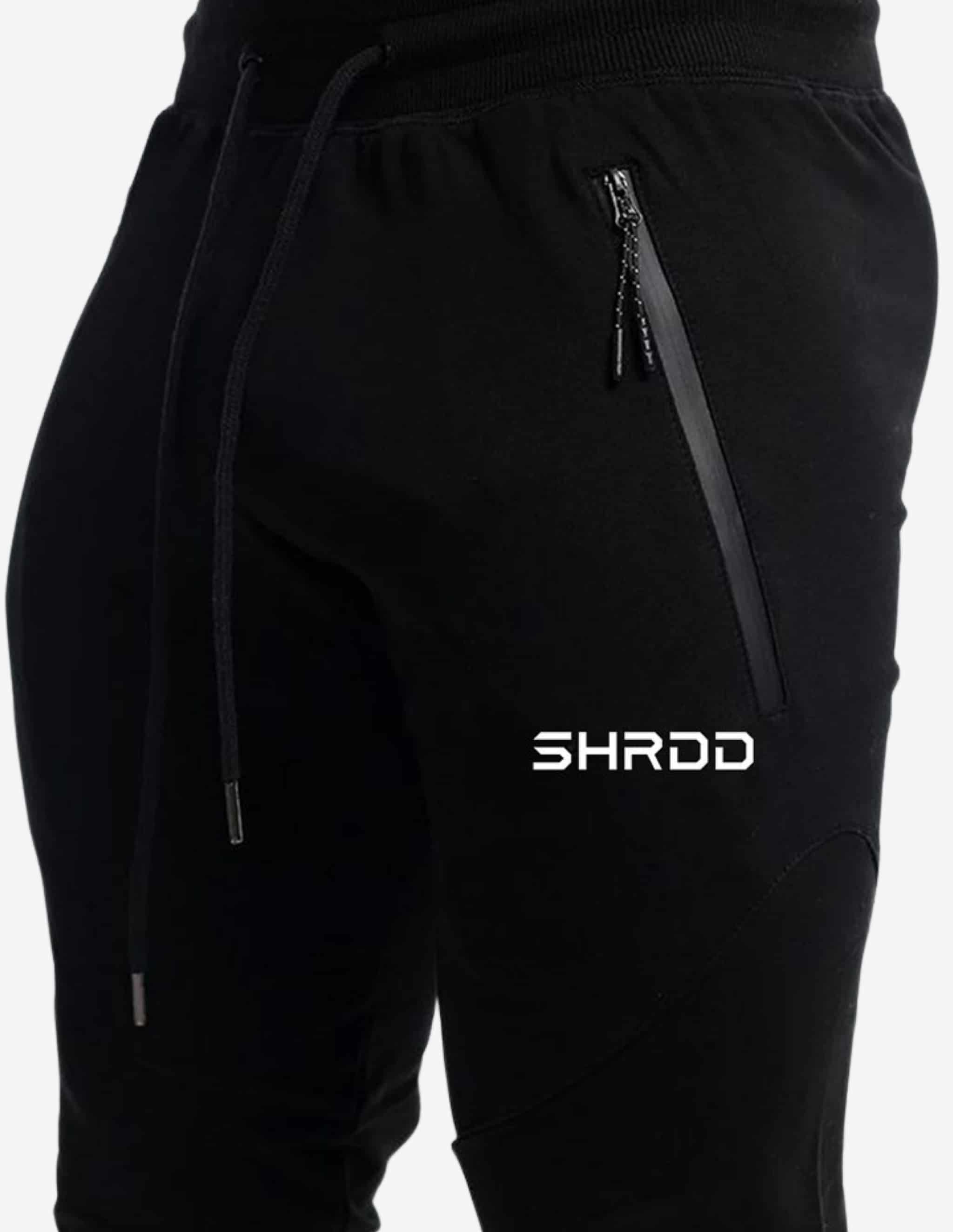 SHRDD Tapered joggers -Black/White-Bottom Man-Stay Shredded-Guru Muscle