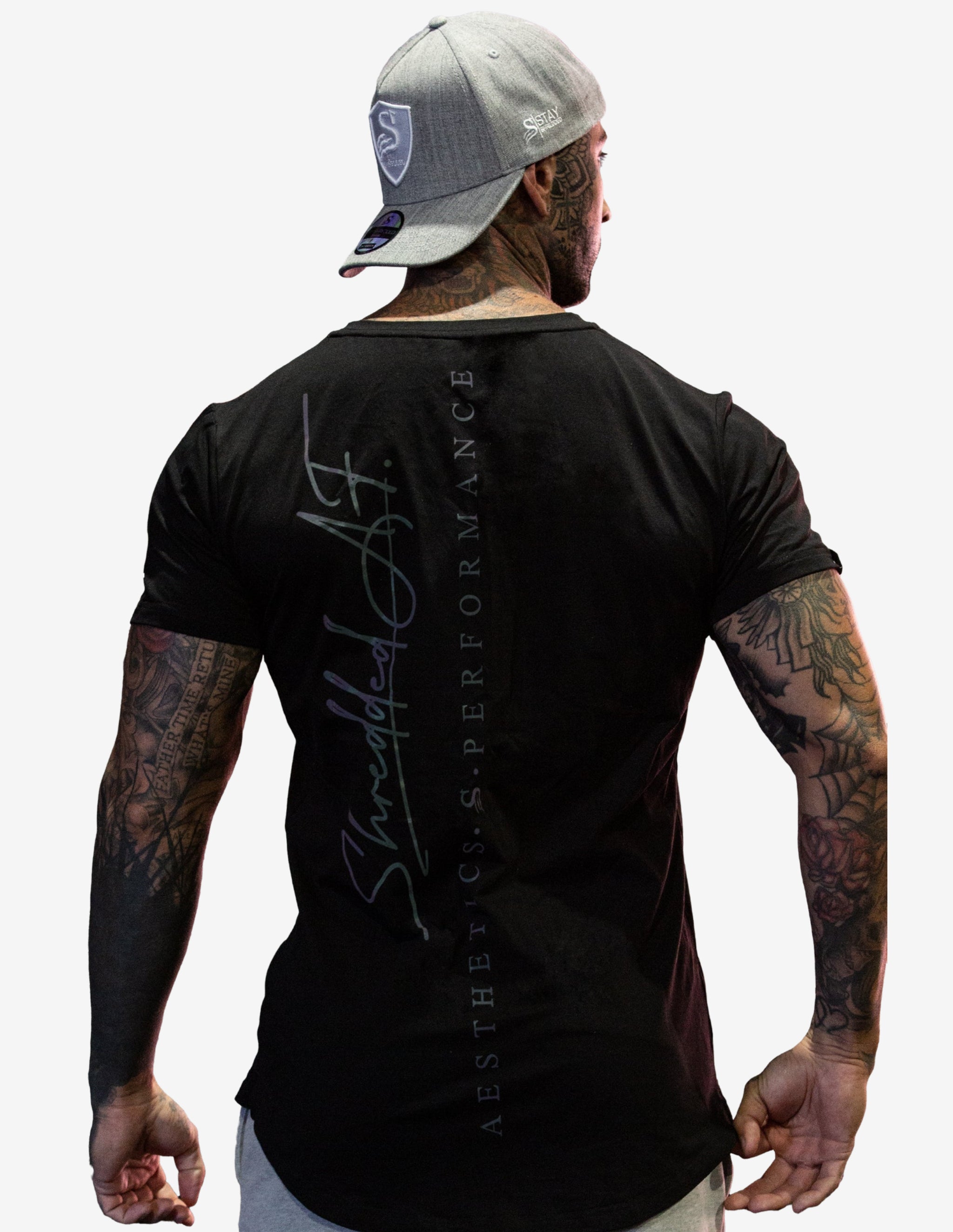 Trip Reflective Gym T-shirt - Black-T-shirt Man-Stay Shredded-Guru Muscle
