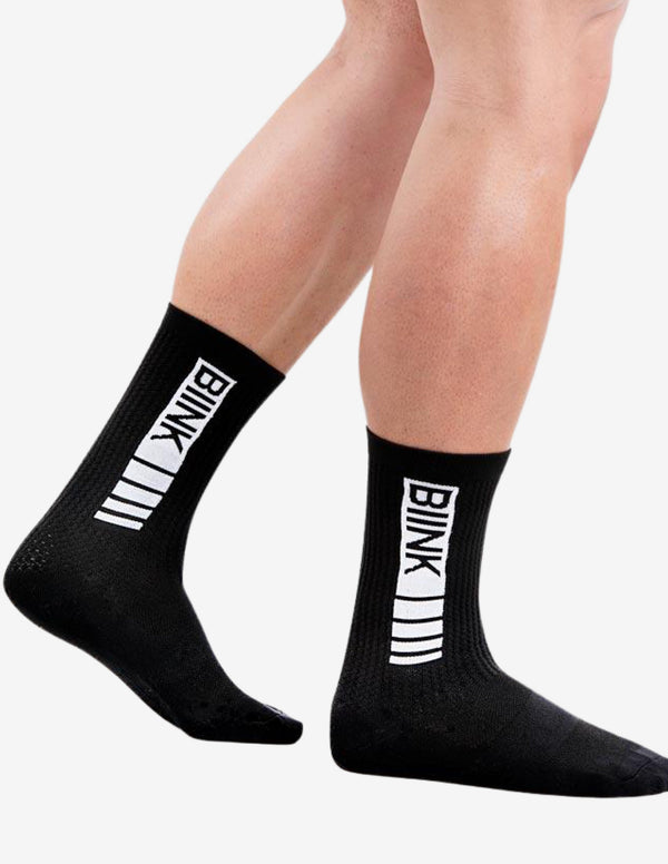 Unisex Compression Sports Performance Socks - Black / White-Socks-Biink Athleisure-Guru Muscle
