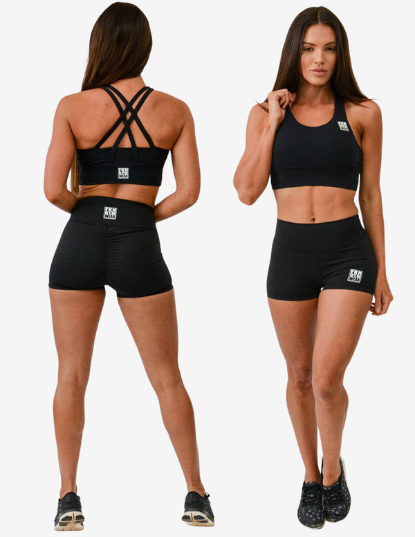 Workout Set | Crop Top & Scrunch Bum Shorts-Women Sets-FKN Gym Wear-Guru Muscle