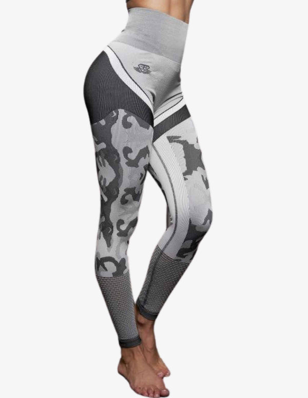 ATHENA CAMO Legging High Waist – Light Grey-Leggings-Body Engineers-Guru Muscle