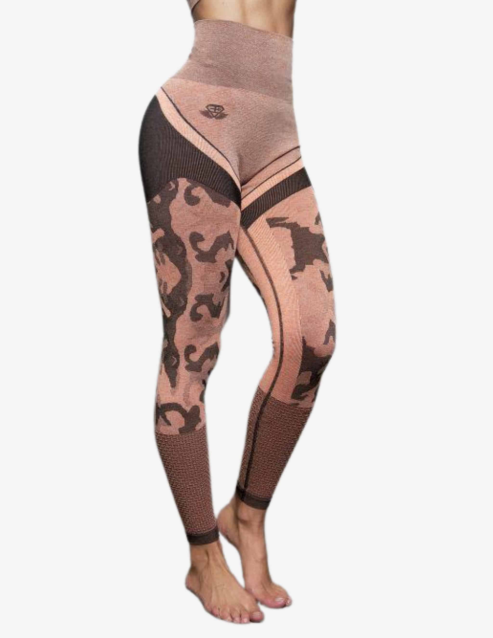 ATHENA CAMO Legging High Waist – Orange-Leggings-Body Engineers-Guru Muscle