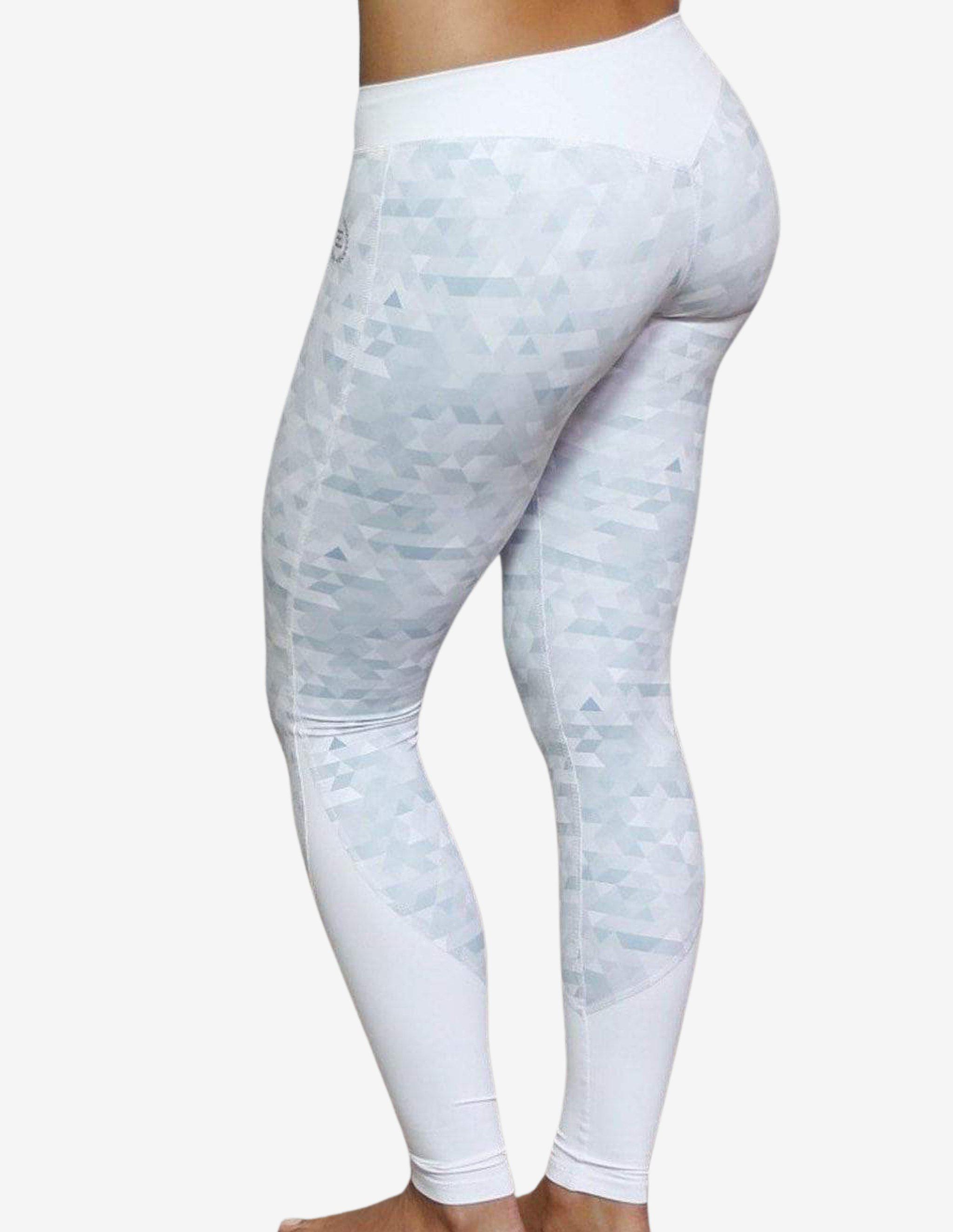 ATHENA Geometric leggings – White/Grey-Leggings-Body Engineers-Guru Muscle