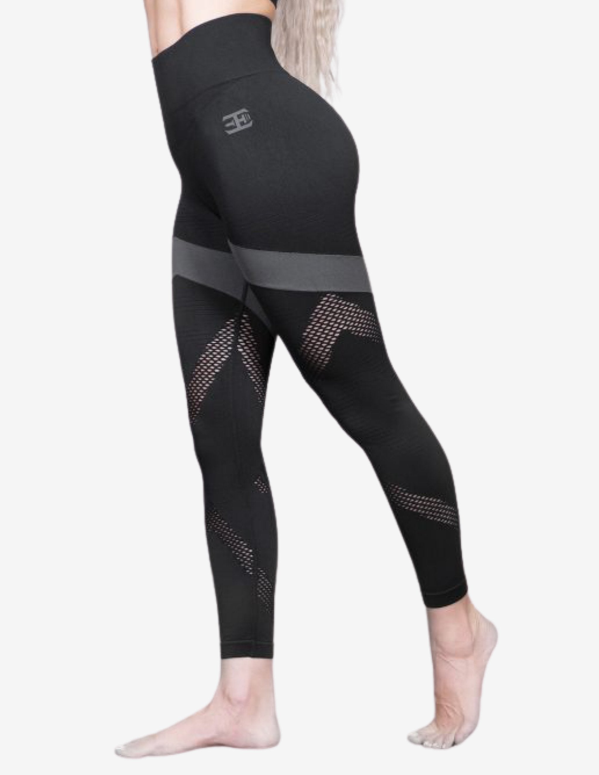 AZTEC Seamless Legging High Waist – Black / Grey-Leggings-Body Engineers-Guru Muscle