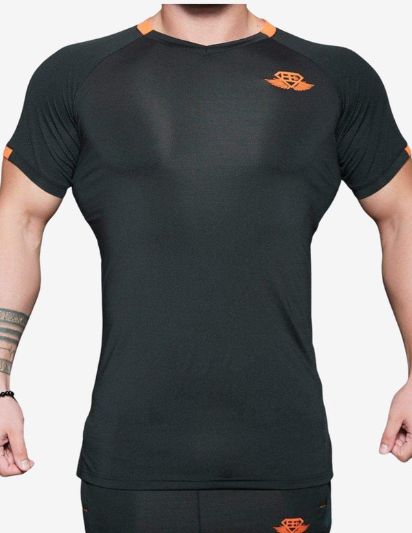 Anax Black Orange Shirt-T-shirt Man-Body Engineers-Guru Muscle