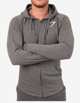Hoodie | Ark Marl Charcoal Zip Hoodie | Gymshark | Guru Muscle