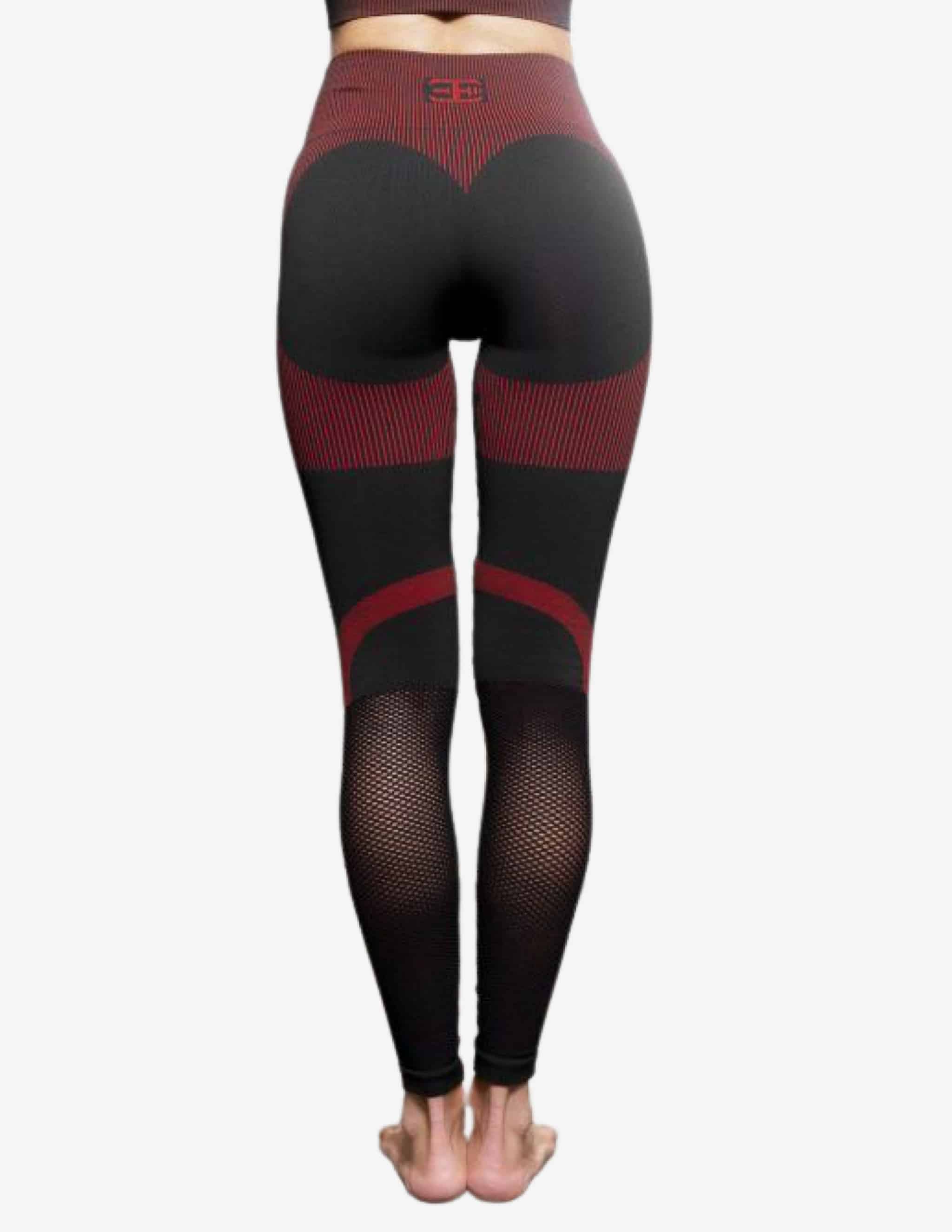 Aurora 2.0 High Waist Legging – Black & Red-Leggings-Body Engineers-Guru Muscle