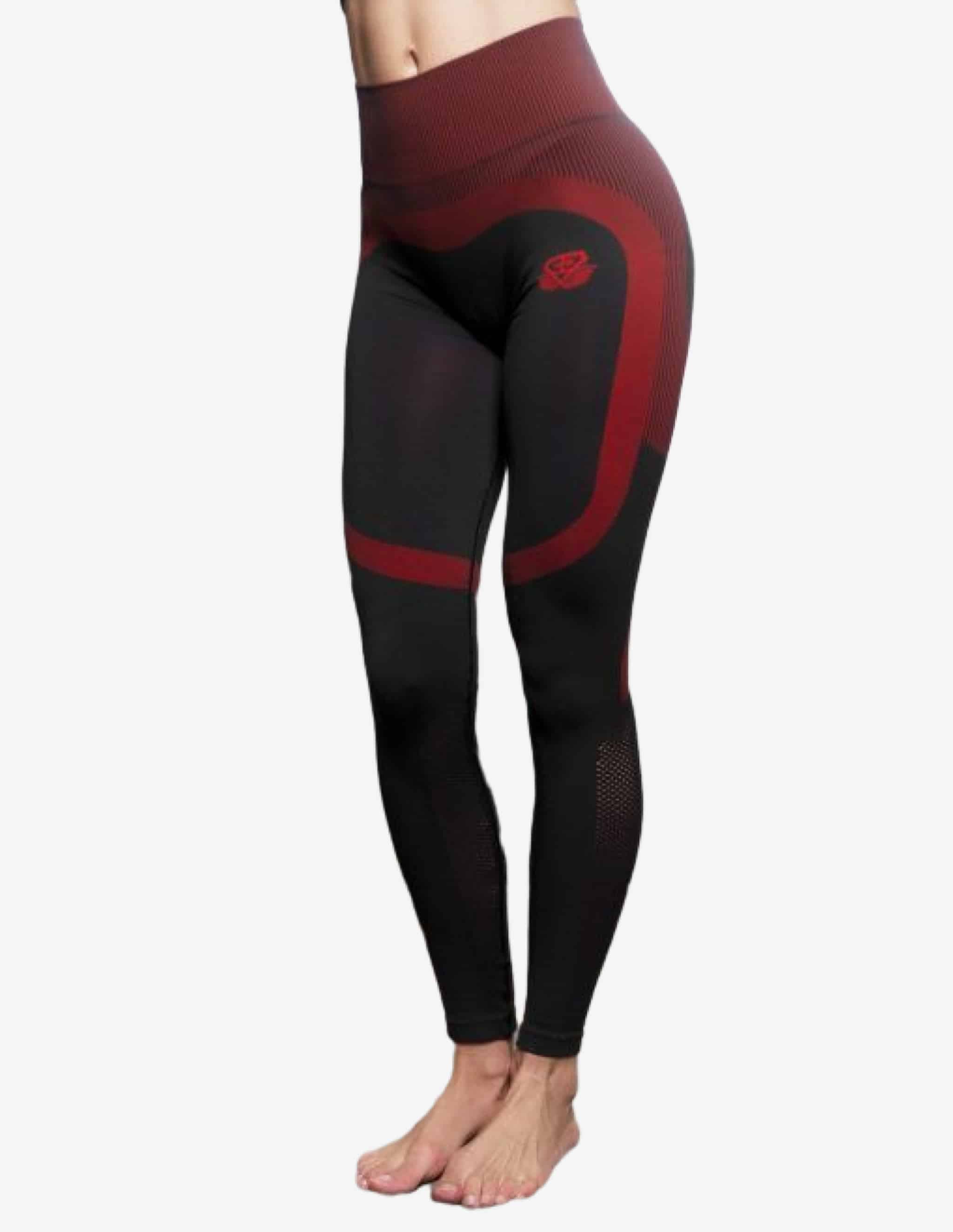 Aurora 2.0 High Waist Legging – Black & Red-Leggings-Body Engineers-Guru Muscle