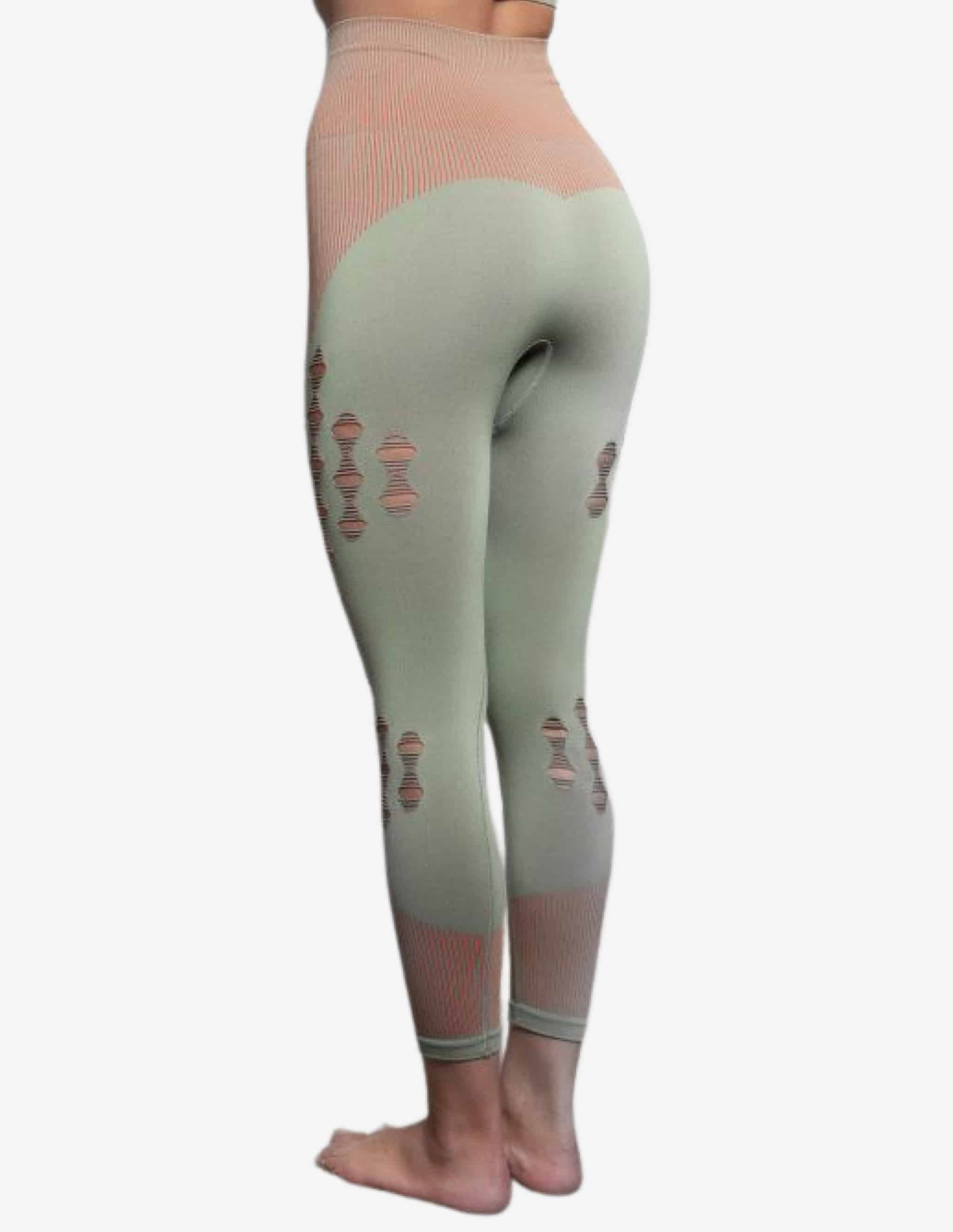 BIA Seamless Legging High Waist – GREEN & ORANGE-Leggings-Body Engineers-Guru Muscle