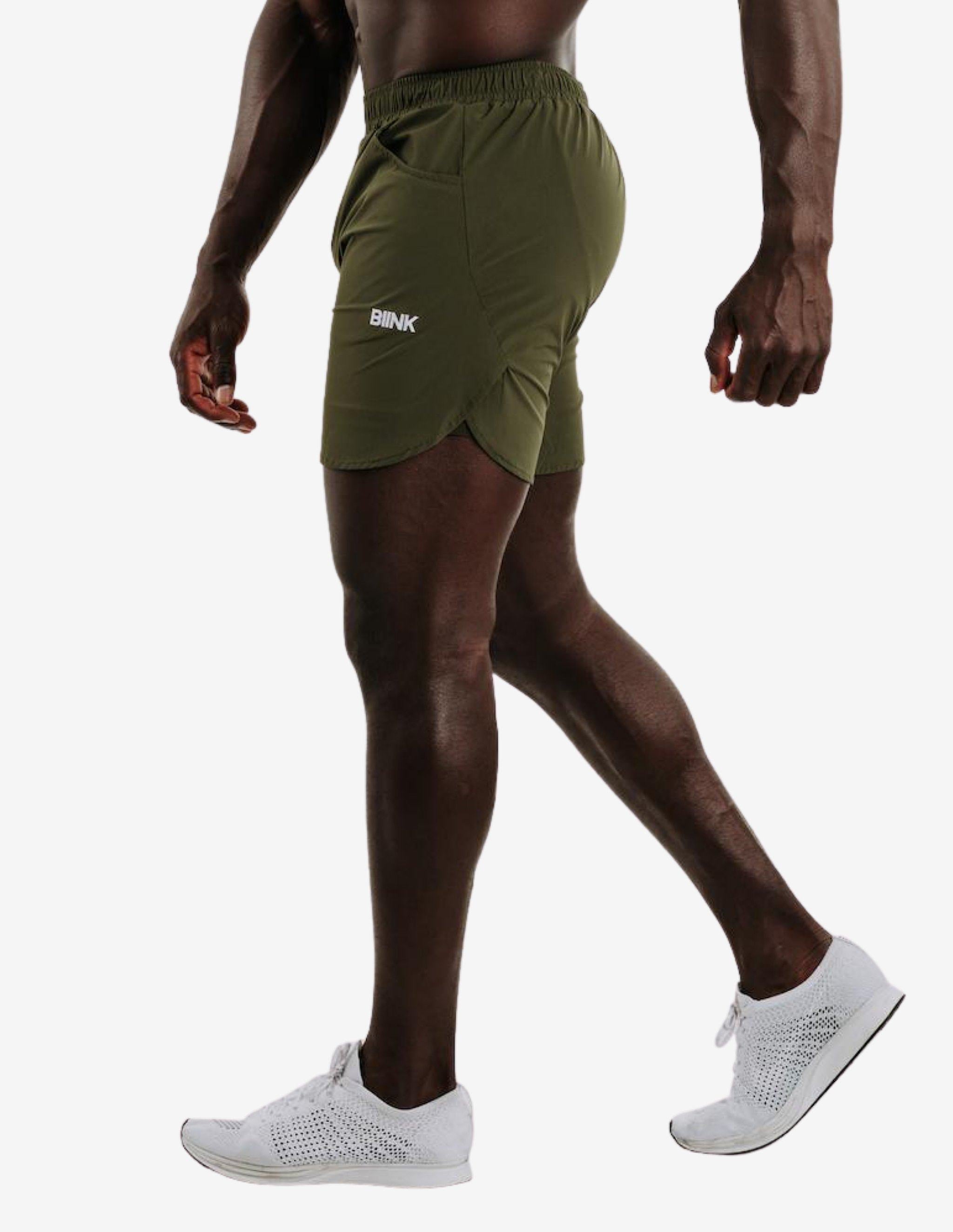 BIINKDRY 2-in-1 Training Shorts MK.II - Infantry Green-Shorts Man-Biink Athleisure-Guru Muscle