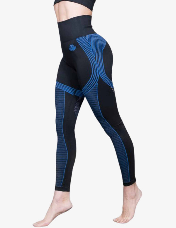 BIKER Seamless Legging – Black / Blue-Leggings-Body Engineers-Guru Muscle