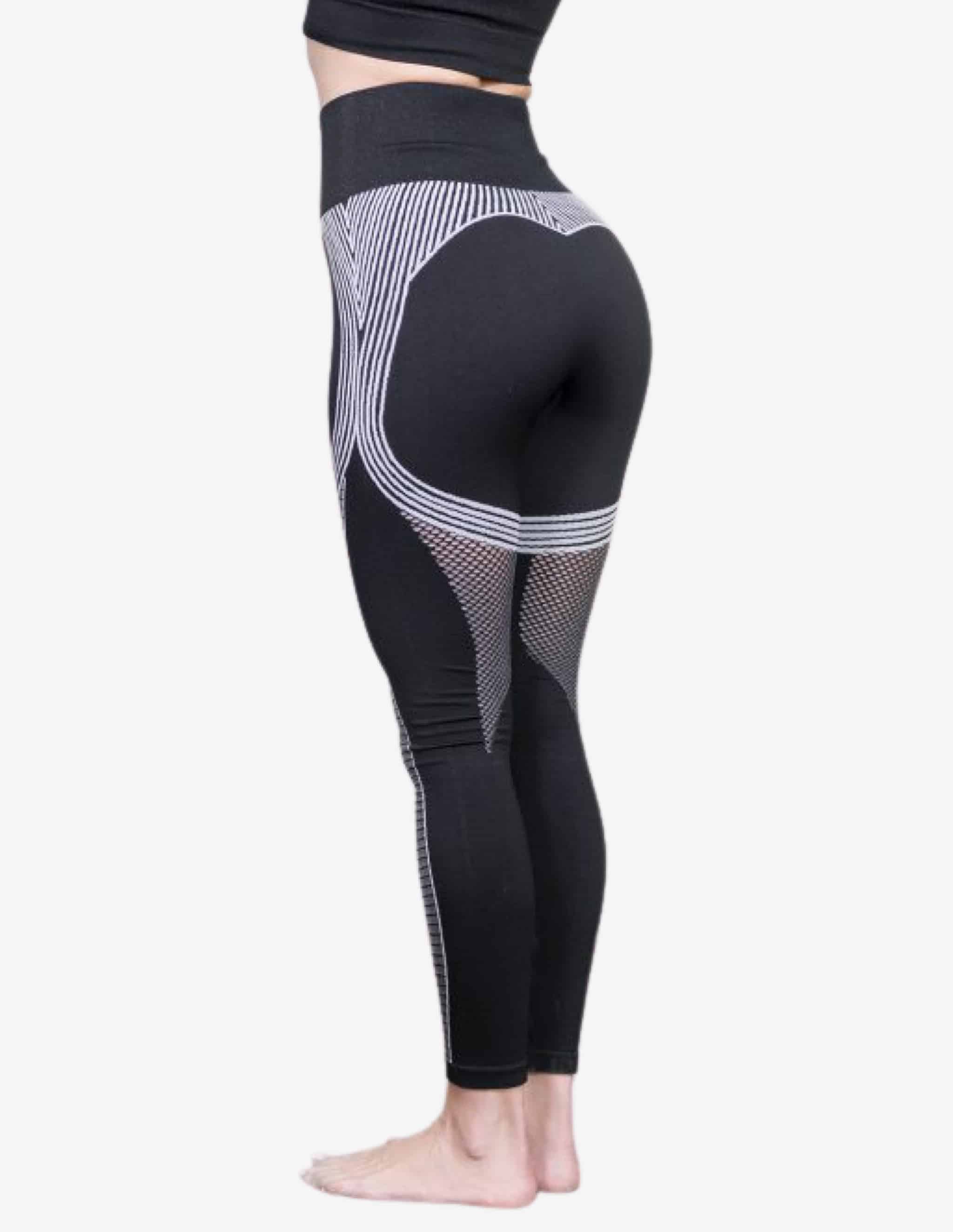 BIKER Seamless Legging – Black / White-Leggings-Body Engineers-Guru Muscle