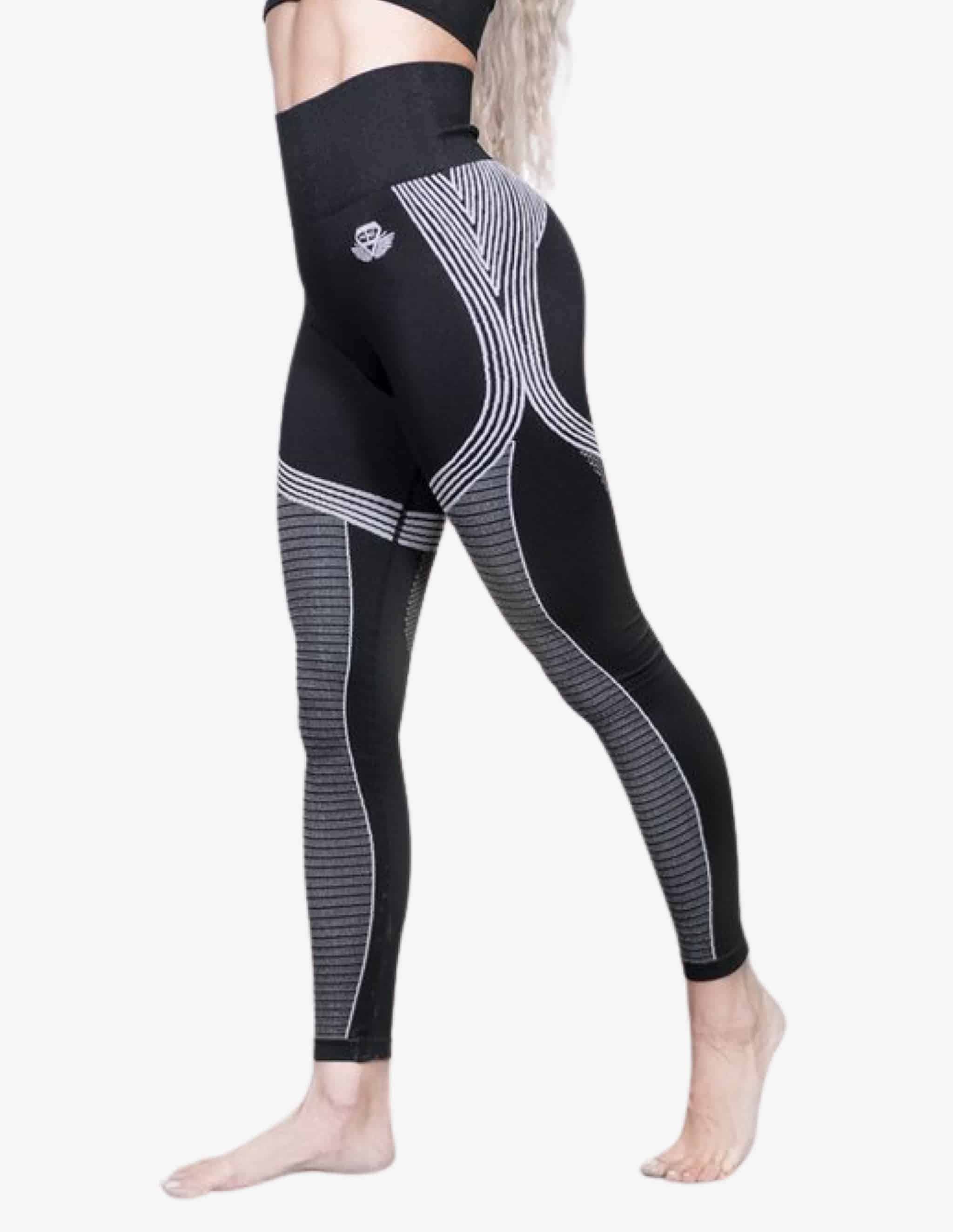 BIKER Seamless Legging – Black / White-Leggings-Body Engineers-Guru Muscle