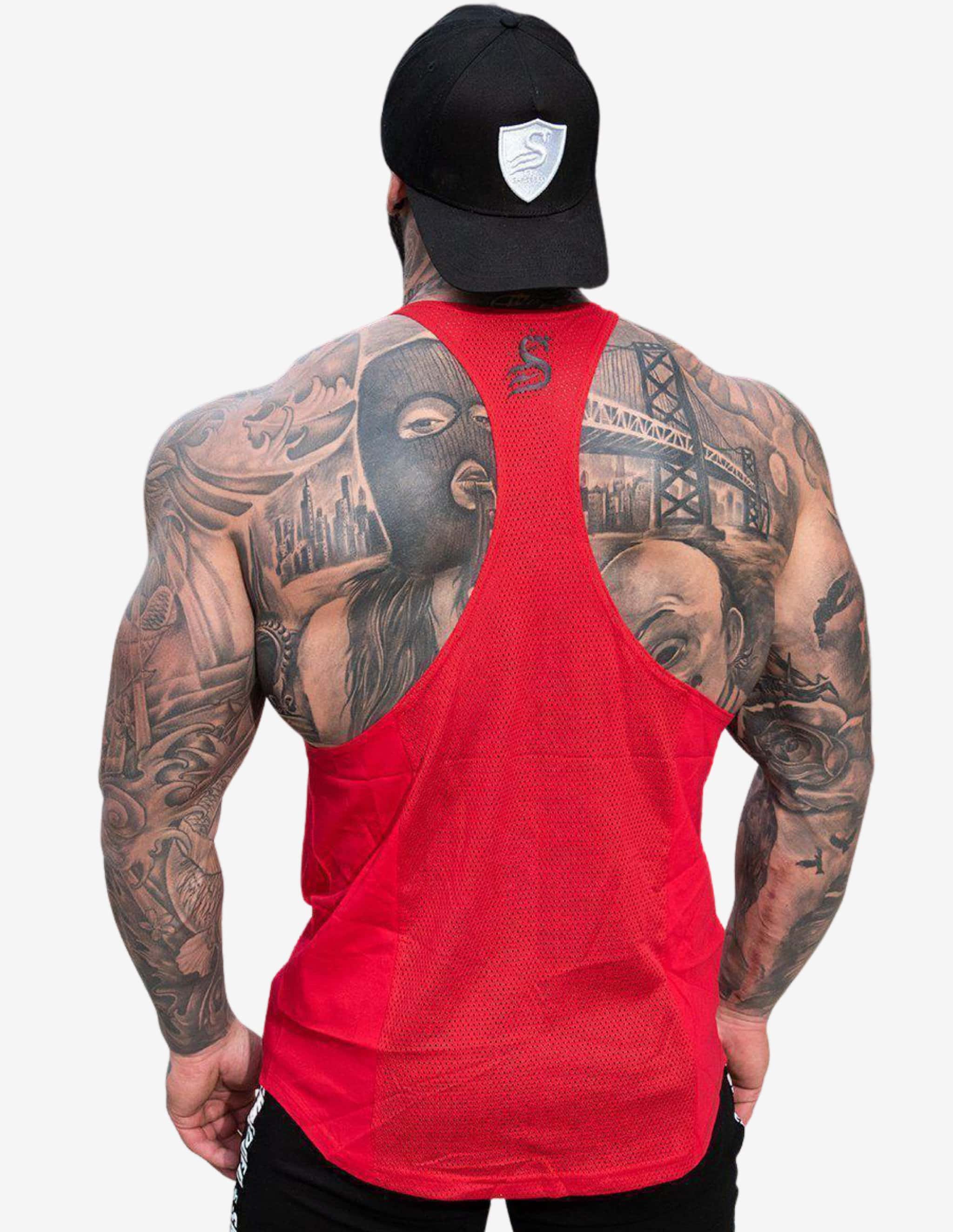 Basketball Stringer - Red-Tank Man-Stay Shredded-Guru Muscle