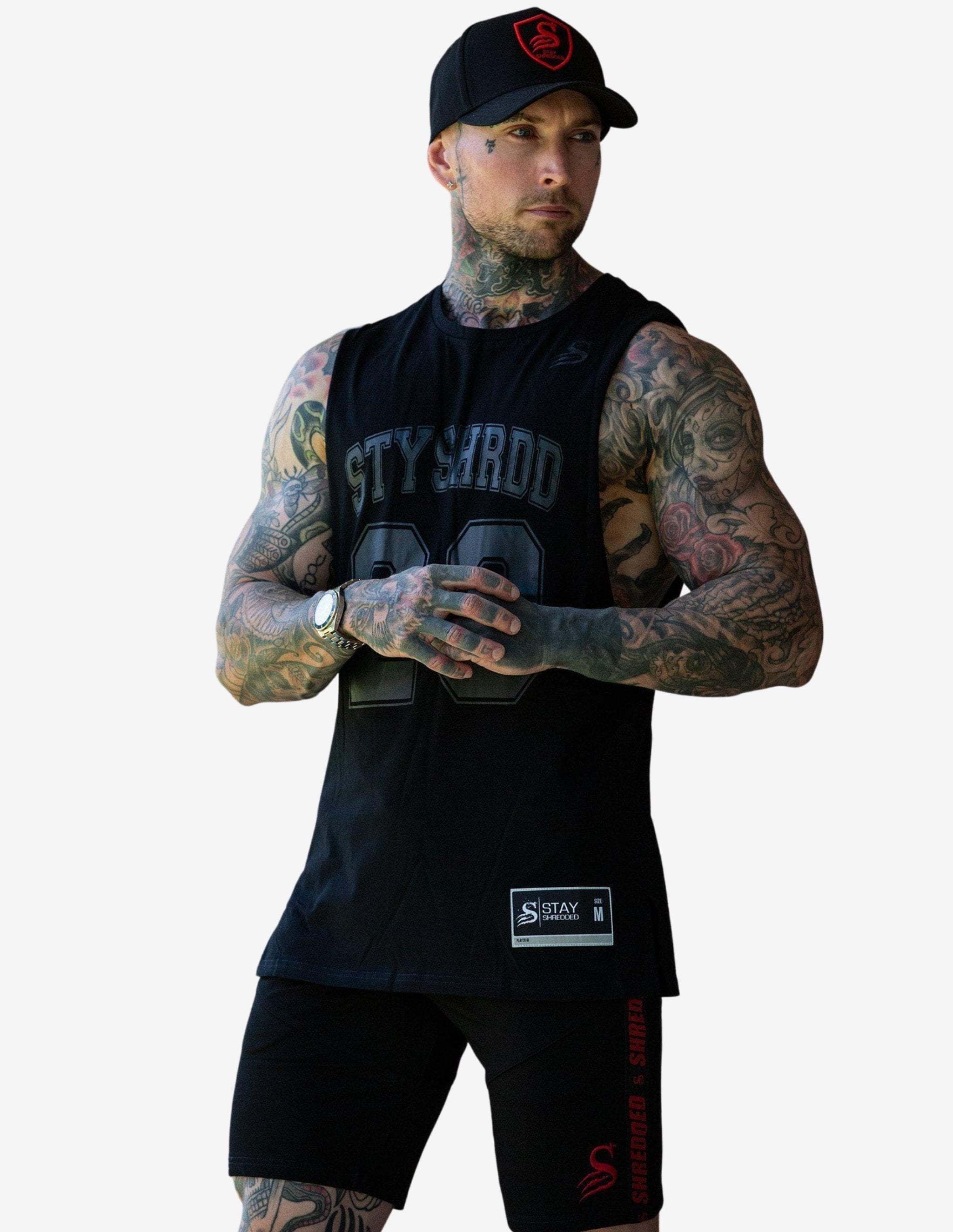 Basketball Tank top - Black-Tank Man-Stay Shredded-Guru Muscle