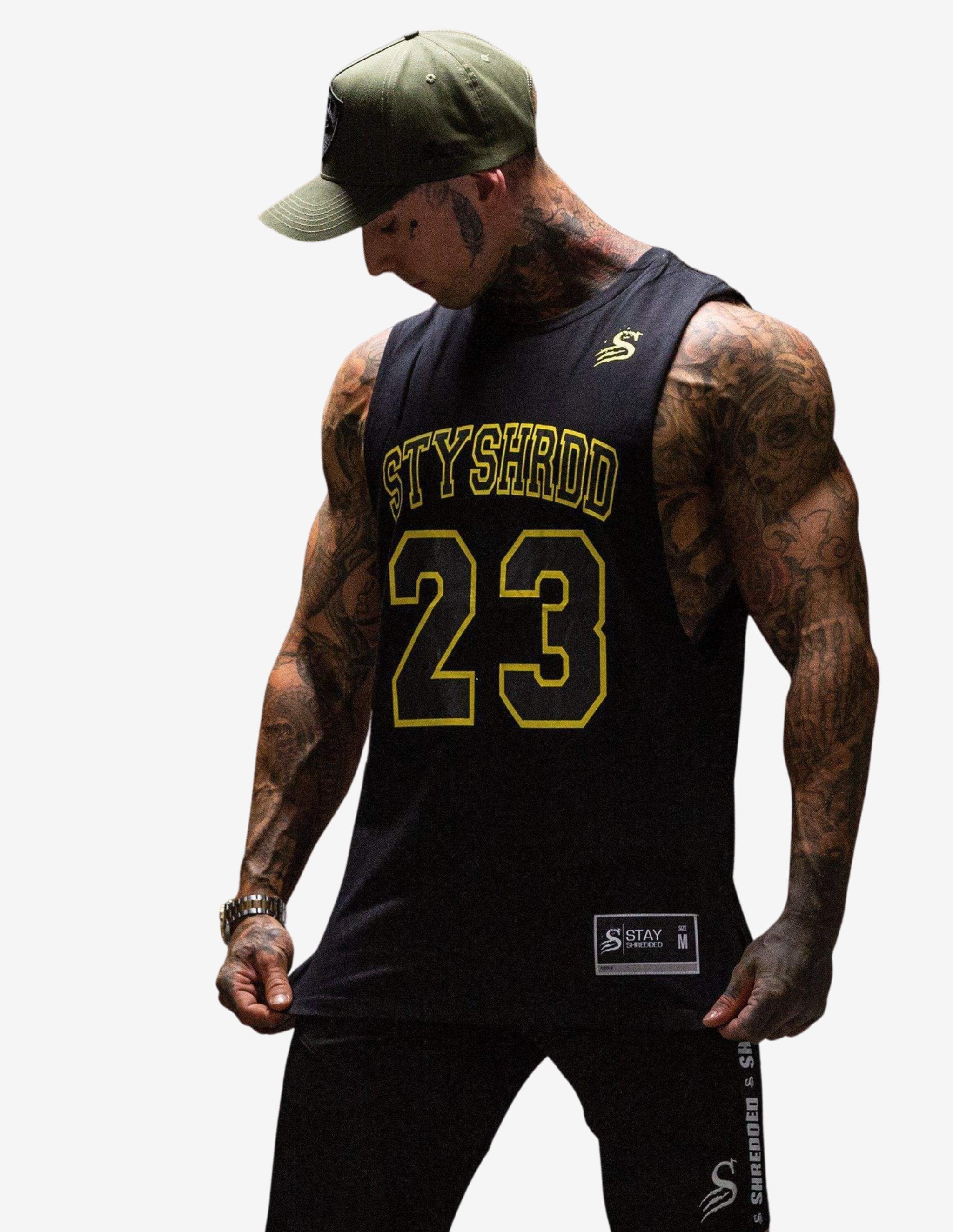 Basketball Tank top - Black/Yellow-Tank Man-Stay Shredded-Guru Muscle