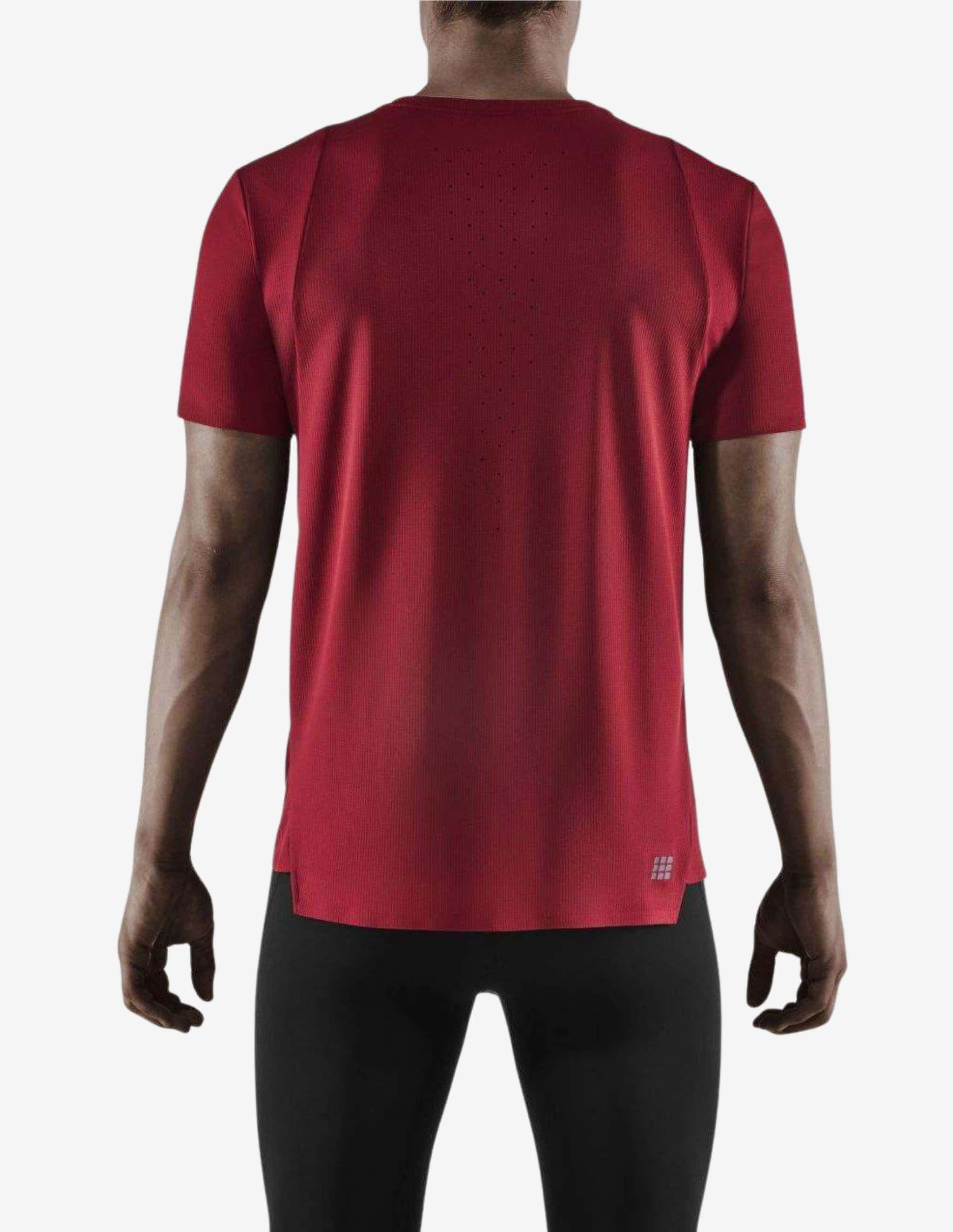 CEP Mens Training Shirt Cherry Red-T-shirt Man-CEP Compression-Guru Muscle