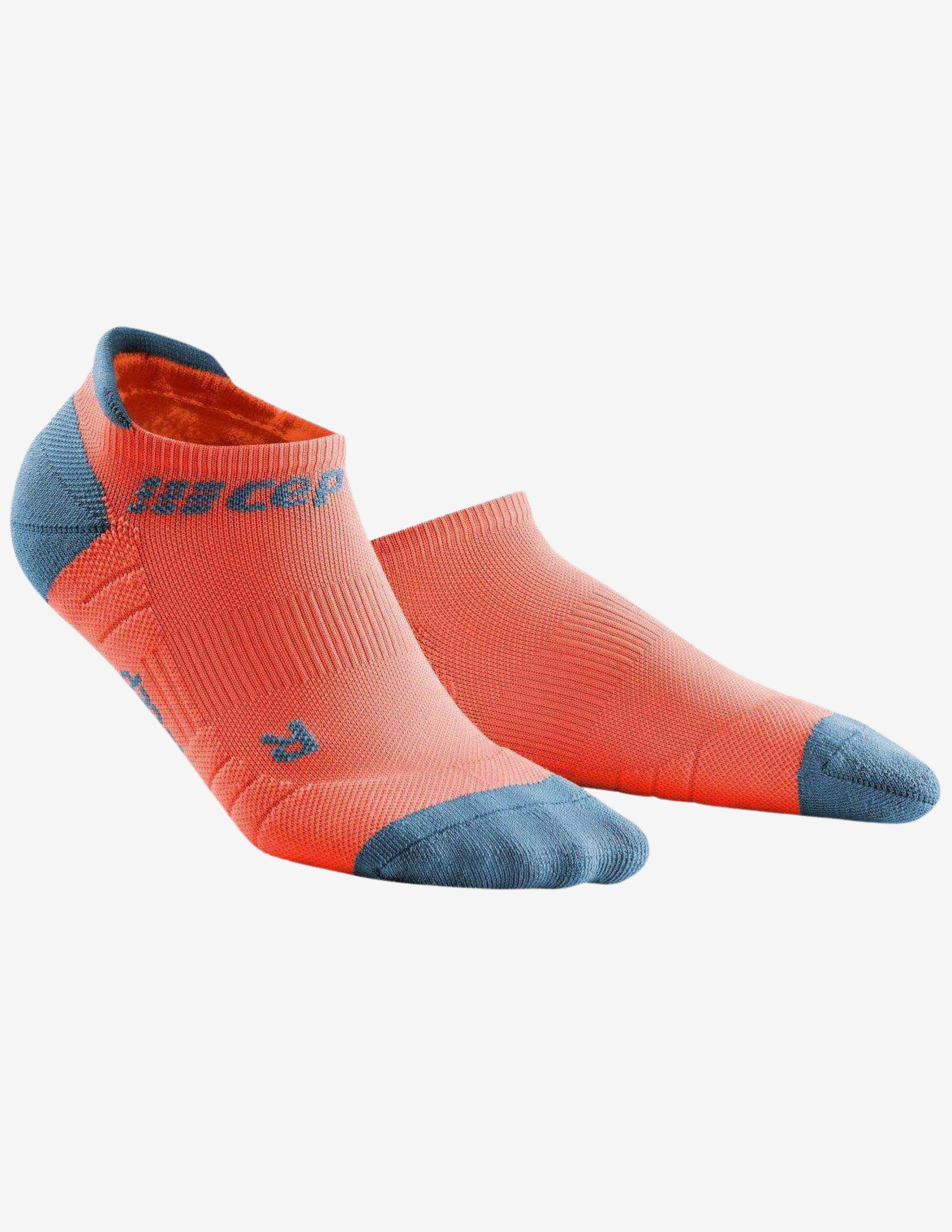 CEP No Show Socks 3.0 Coral/Grey-Socks-CEP Compression-Guru Muscle