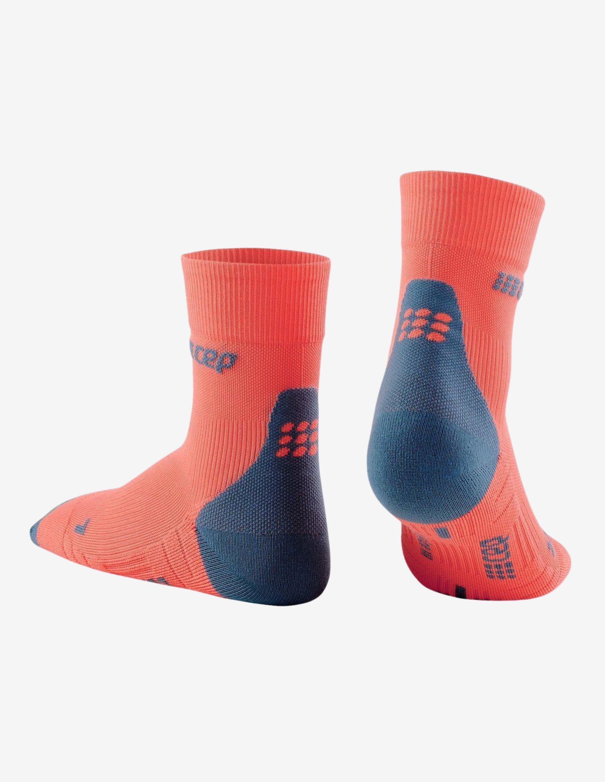 CEP Socks Short Cut 3.0 Coral/Grey-Socks-CEP Compression-Guru Muscle