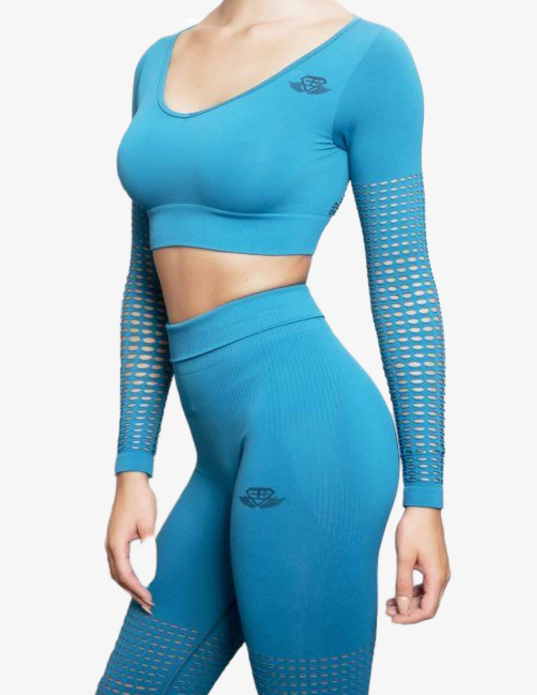 CLIO 2.0 Seamless Crop Top – OCEAN DEEP-Crop Top-Body Engineers-Guru Muscle