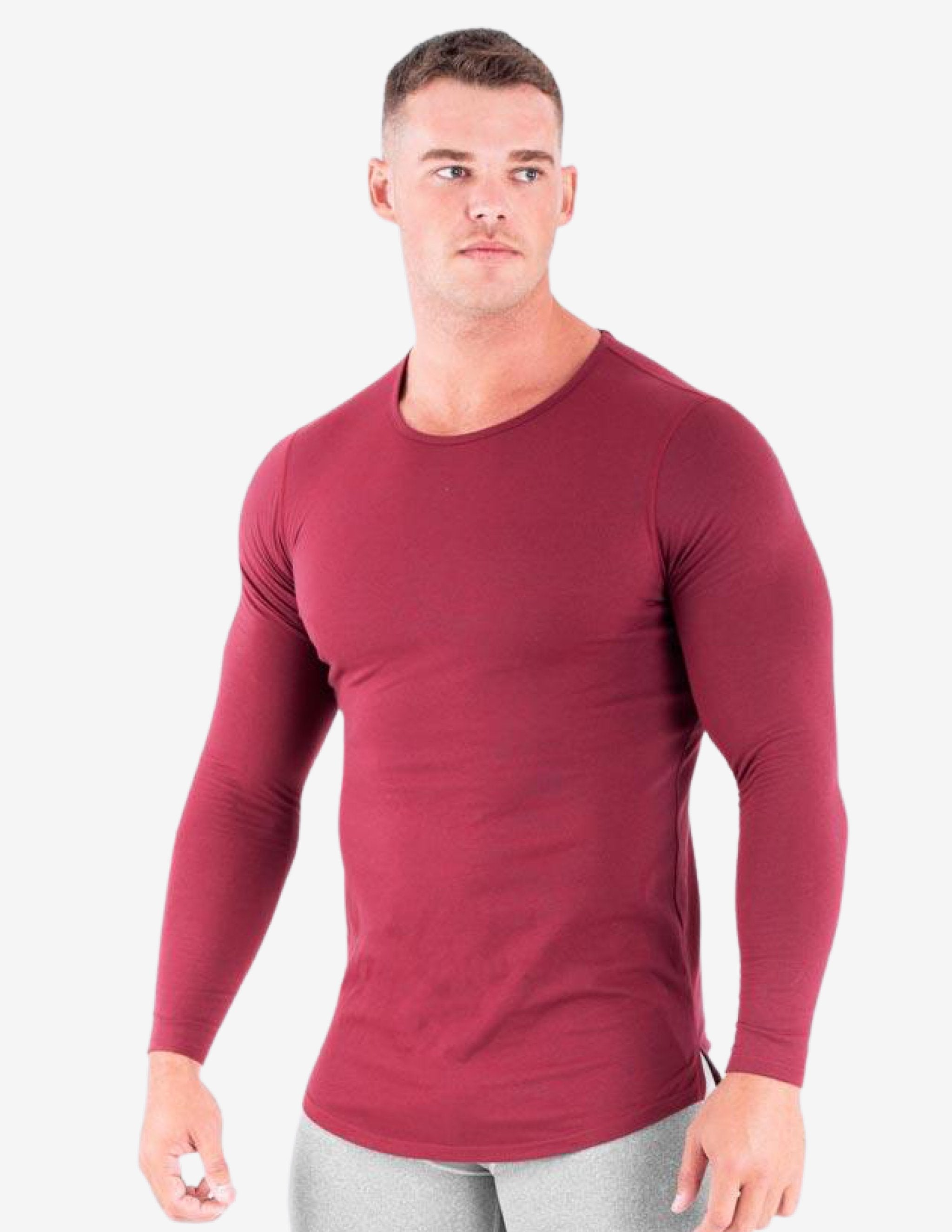 Cardinal Longsleeve - Maroon-T-shirt Man-Biink Athleisure-Guru Muscle