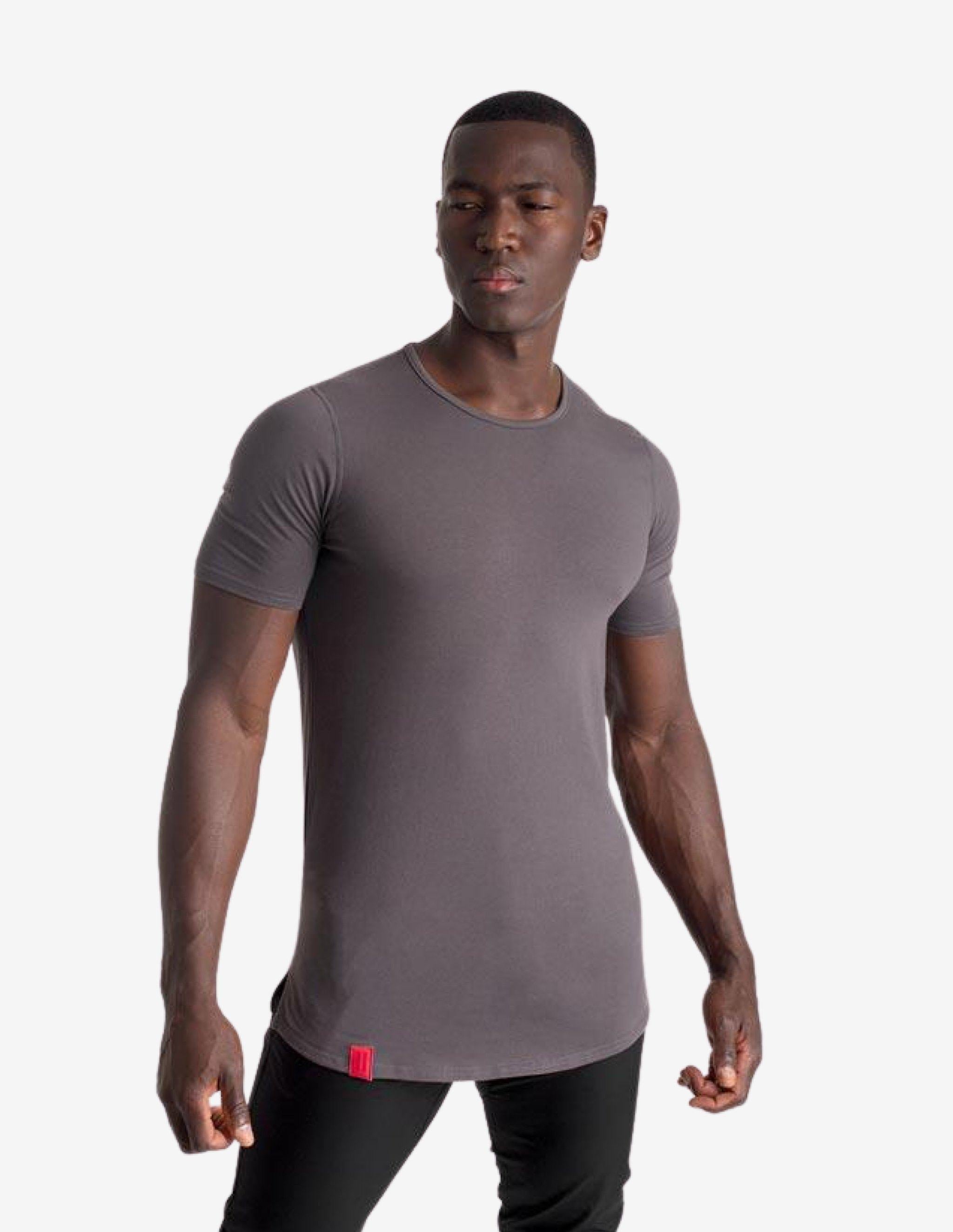 Cardinal V2 Scoop Tee - Ash Grey-T-shirt Man-Biink Athleisure-Guru Muscle