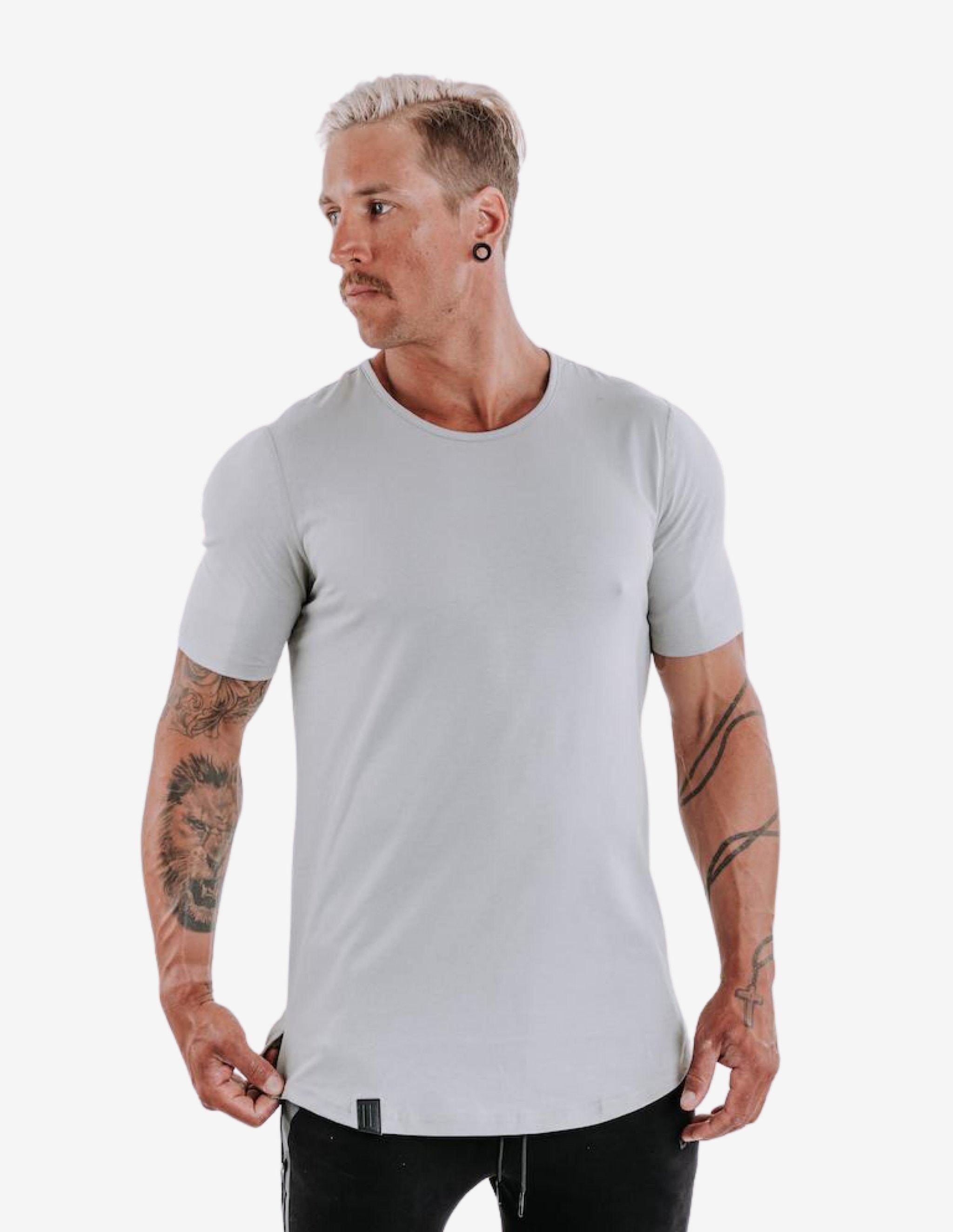 Cardinal V2 Scoop Tee - Cloud Grey-T-shirt Man-Biink Athleisure-Guru Muscle