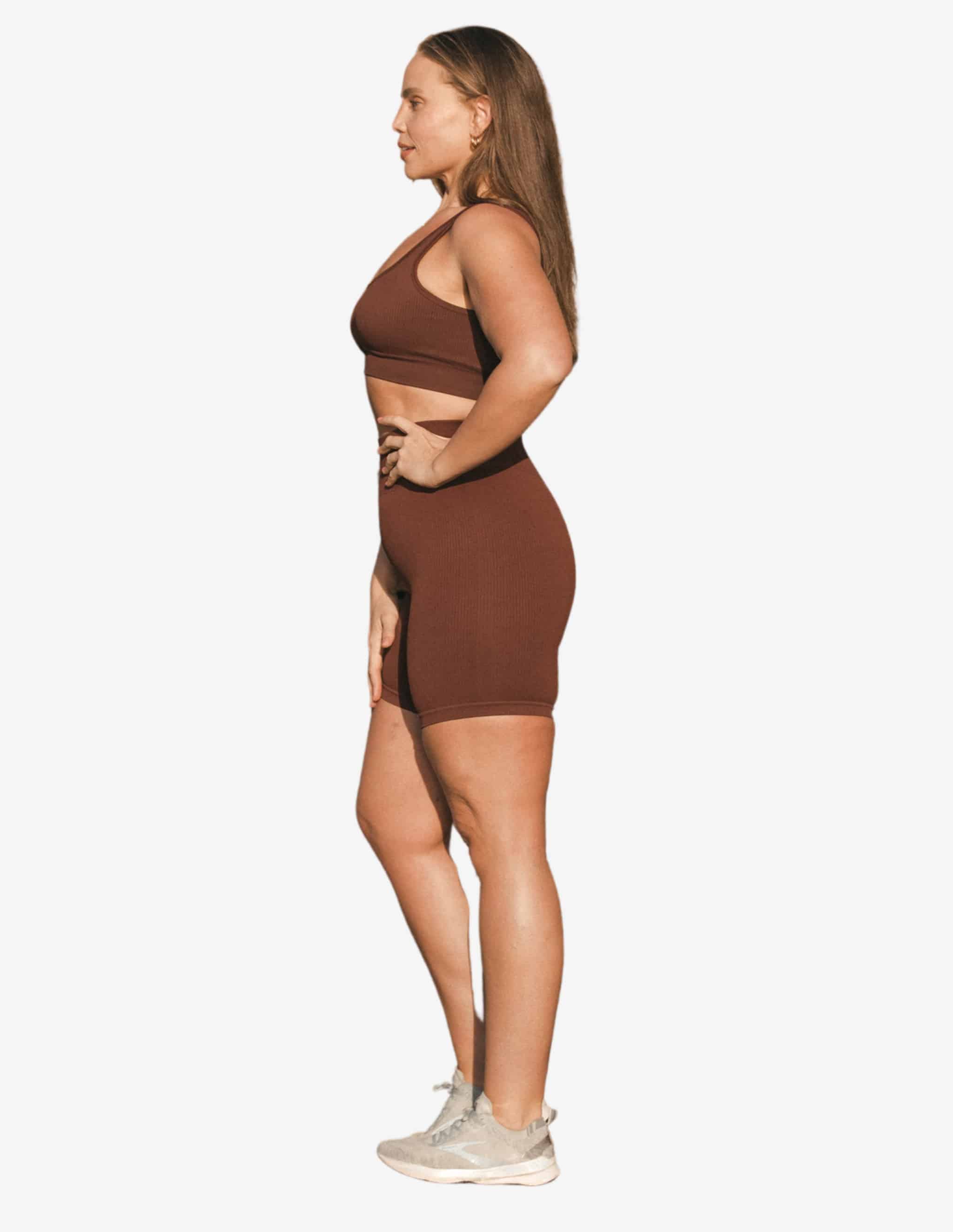 Chocolate Seamless Biker Shorts-Shorts Woman-Bondi Crush-Guru Muscle