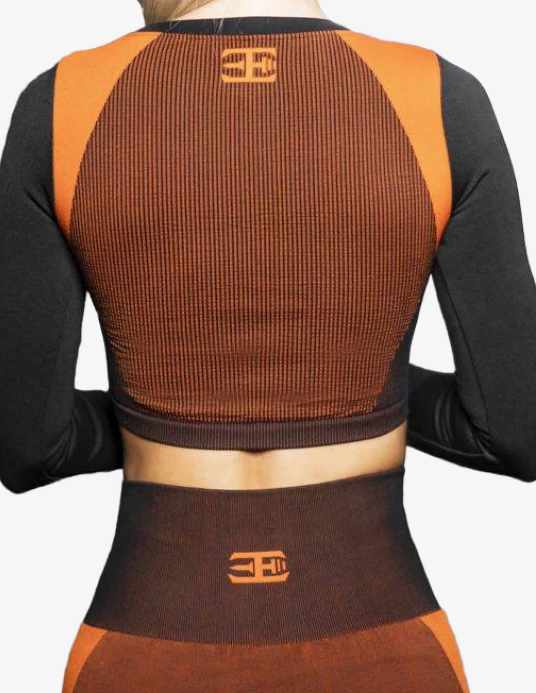 Cleopatra Seamless Crop Top – Orange-Crop Top-Body Engineers-Guru Muscle