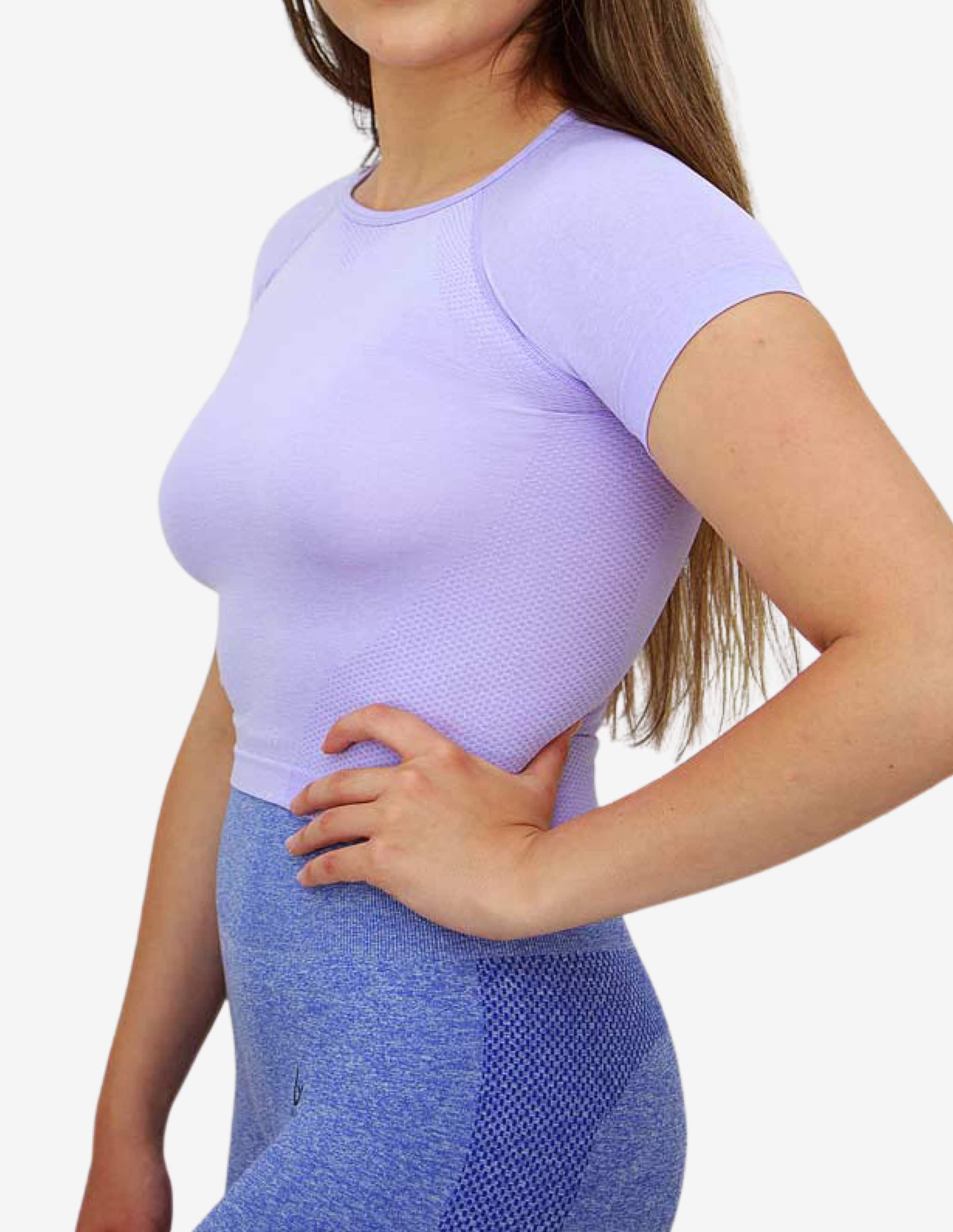 Cropped T-Shirt - Purple-T-shirt Woman-TASGAL-Guru Muscle