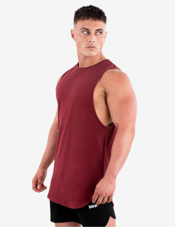Cut Off Tank - Maroon-Tank Man-Biink Athleisure-Guru Muscle