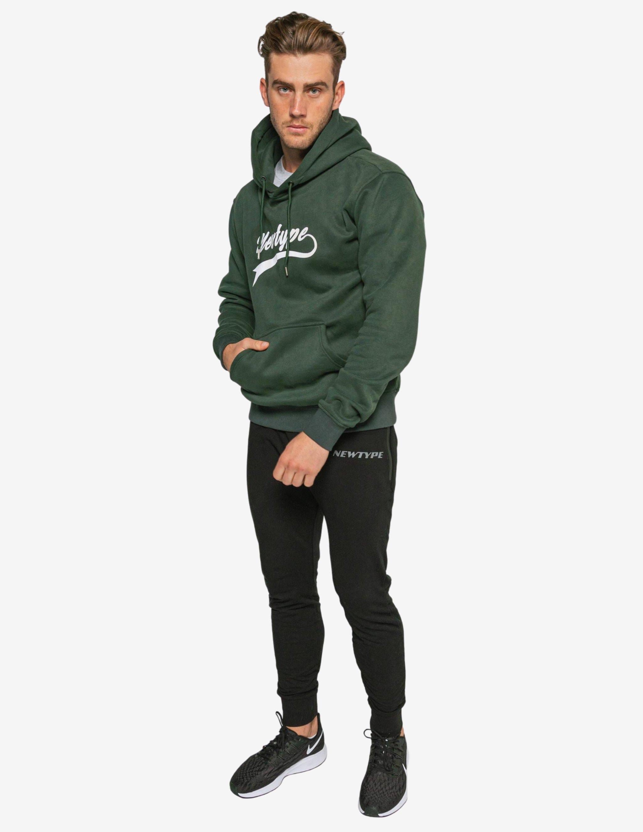Dynamic Hooded Pullover Sweatshirt - Forest Green-Hoodie Man-NEWTYPE-Guru Muscle