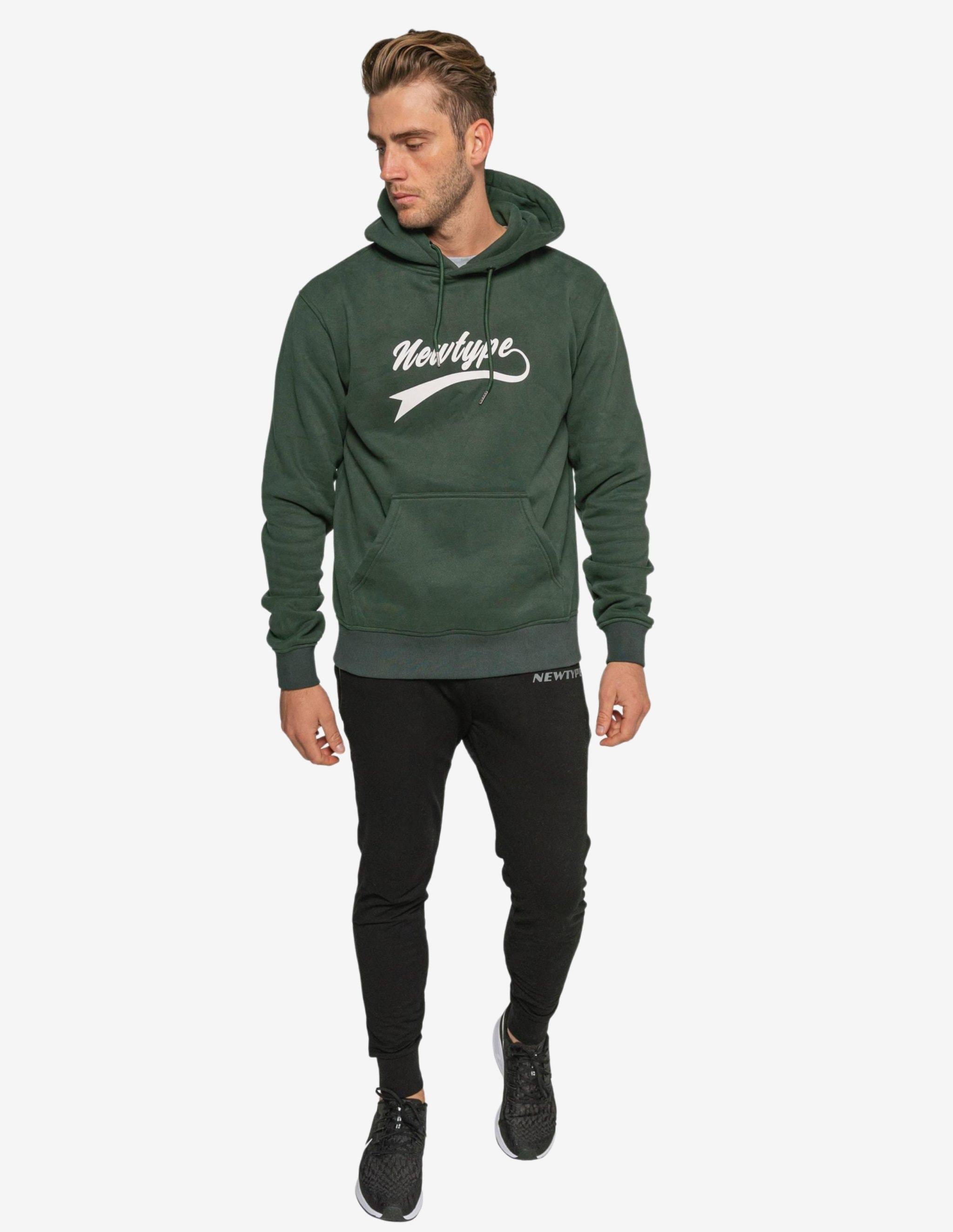 Dynamic Hooded Pullover Sweatshirt - Forest Green-Hoodie Man-NEWTYPE-Guru Muscle