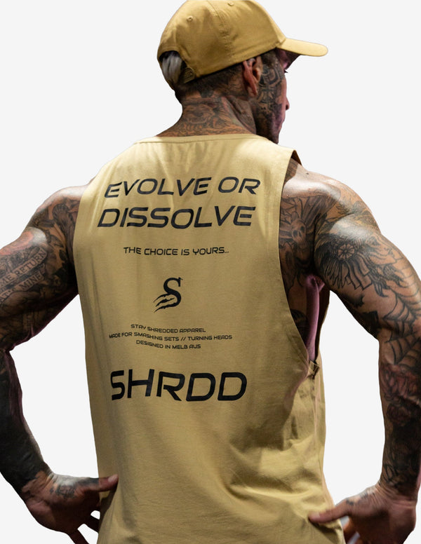 Evolve Longline Fitness Tanktop - Sand-Tank Man-Stay Shredded-Guru Muscle