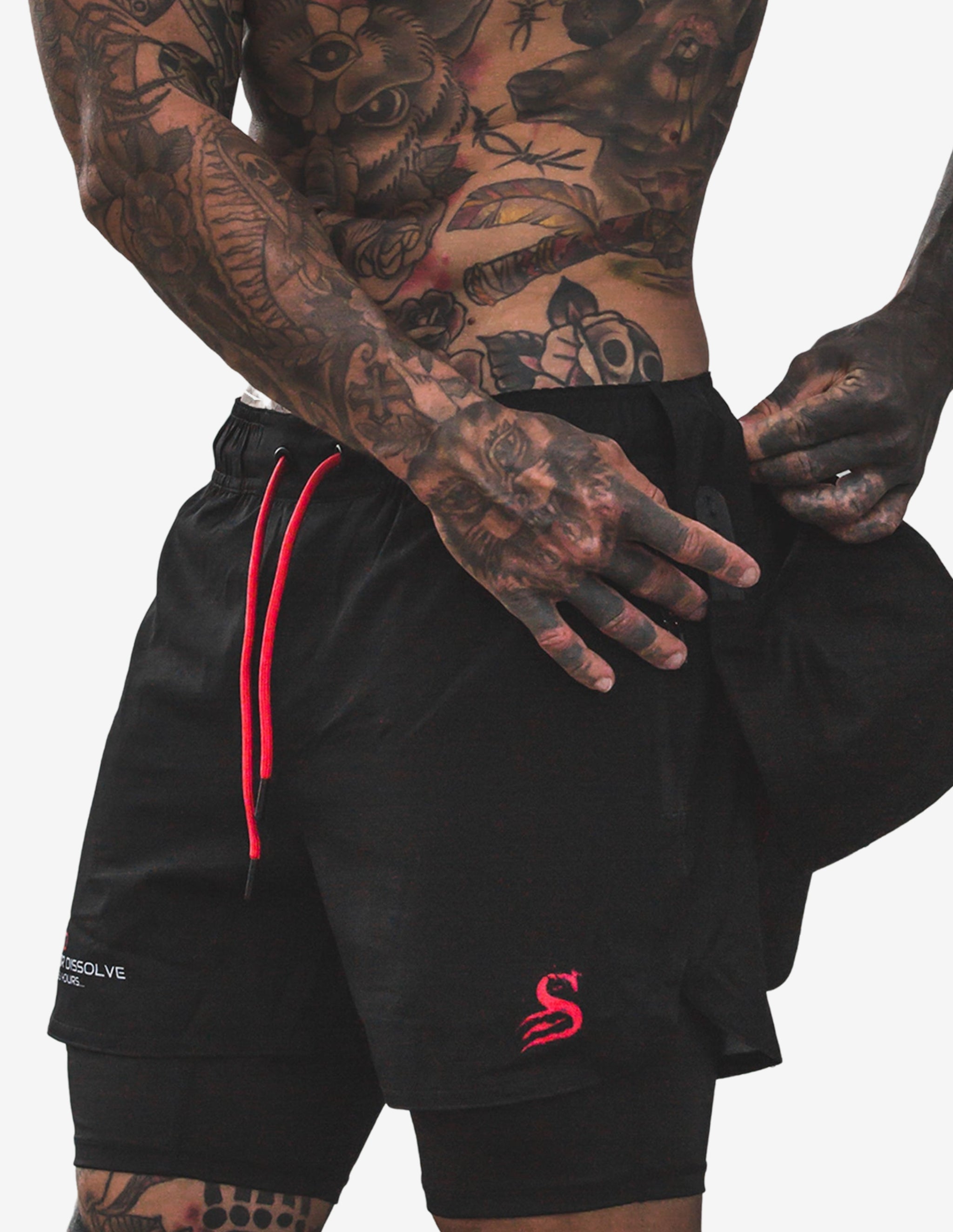 Evolve or Dissolve - 2 in 1 Active Shorts-Shorts Man-Stay Shredded-Guru Muscle