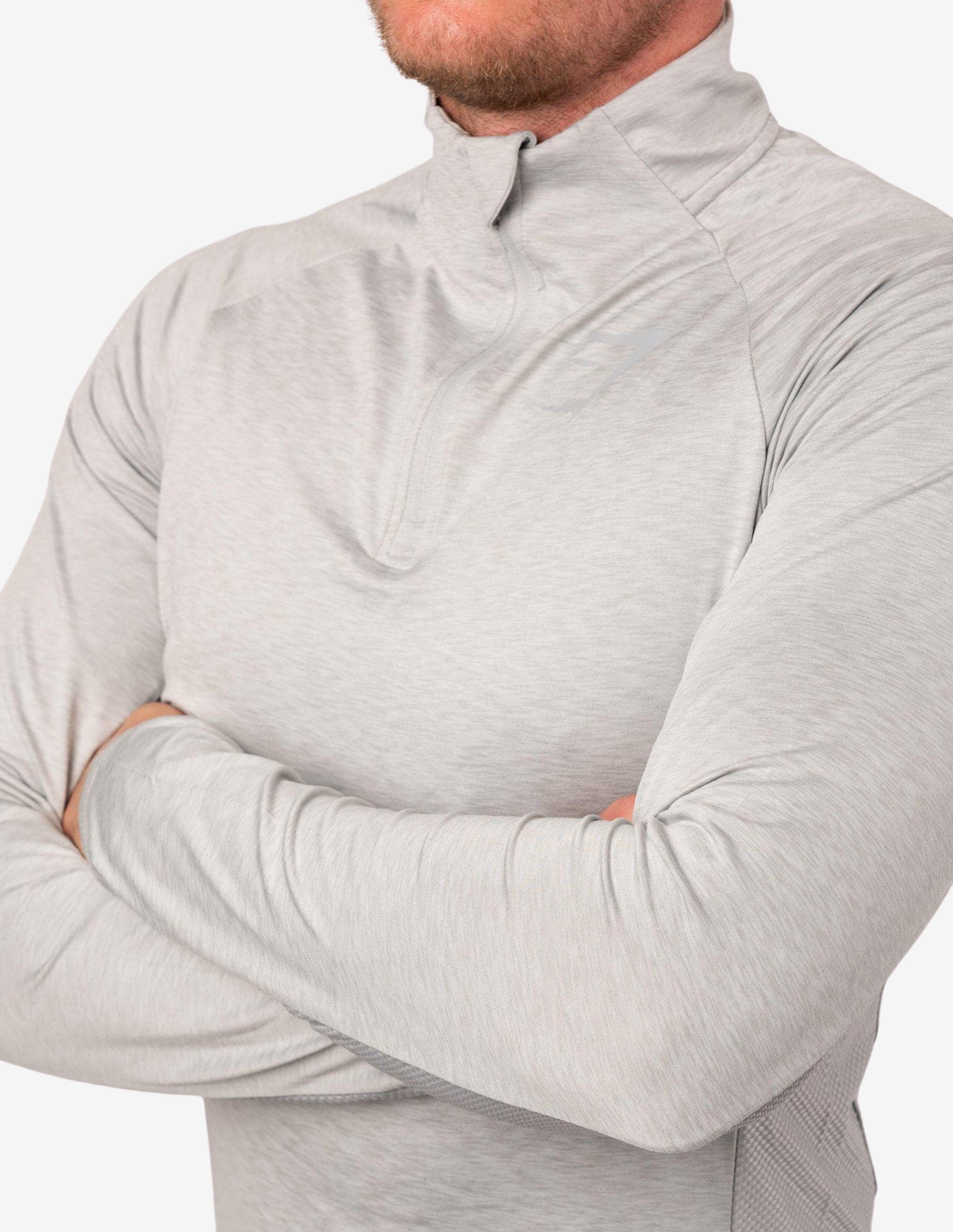 Fallout 1/4 zip pullover - light grey-Hoodie Man-Gymshark-Guru Muscle