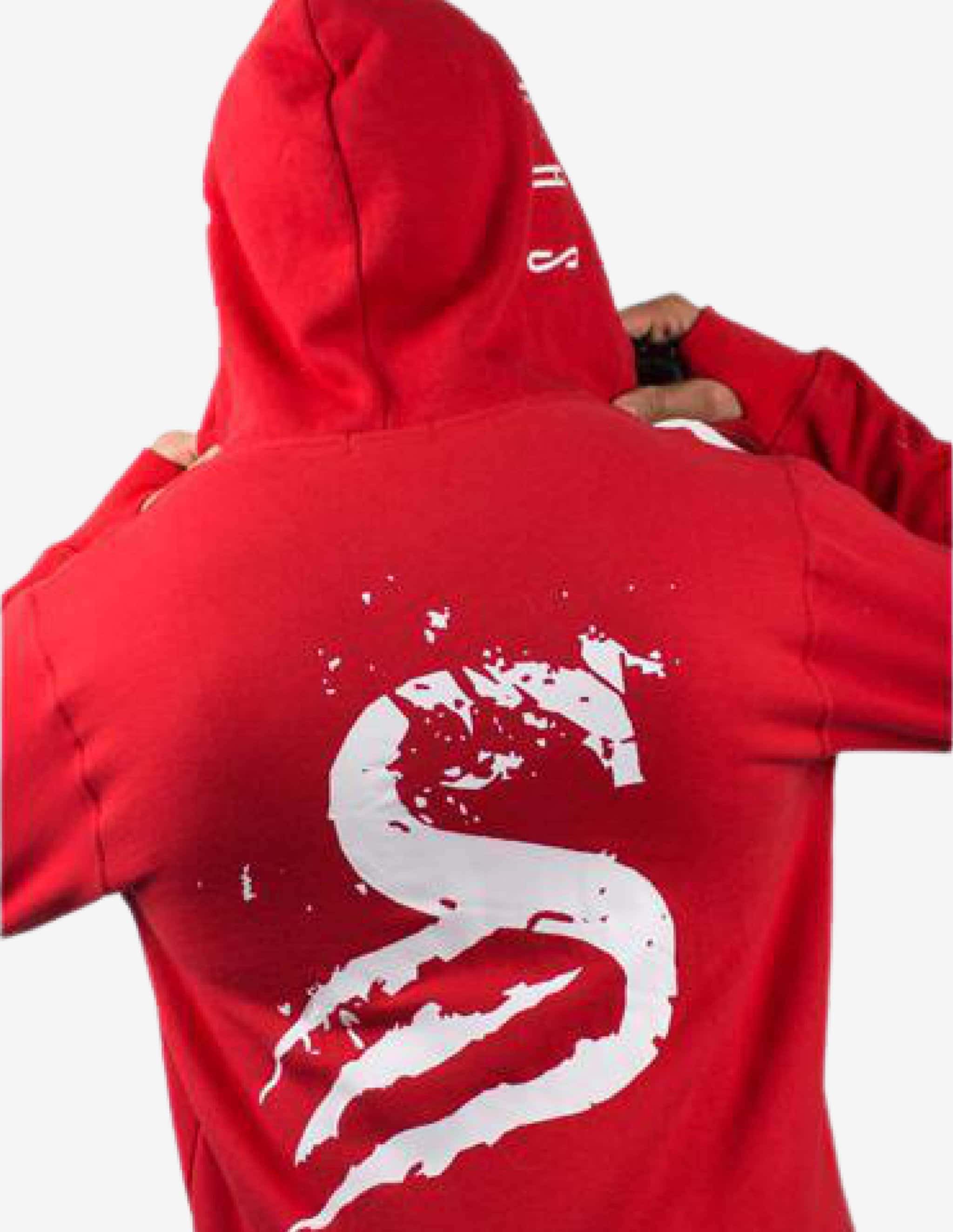 Gym Hoodie - Unisex Zip up - Red-Hoodie Woman-Stay Shredded-Guru Muscle