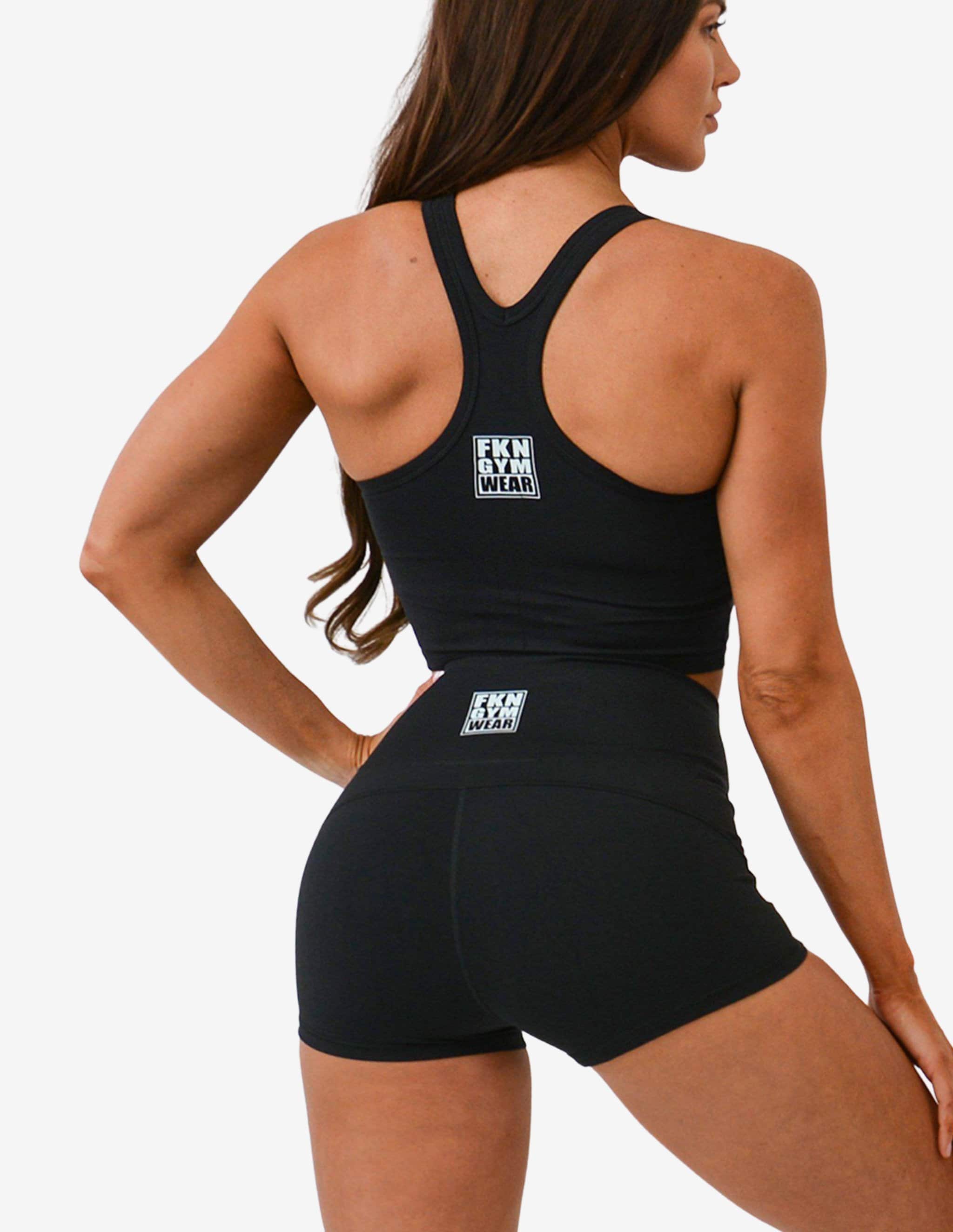 BLACK-Shorts Woman-FKN Gym Wear-Guru Muscle