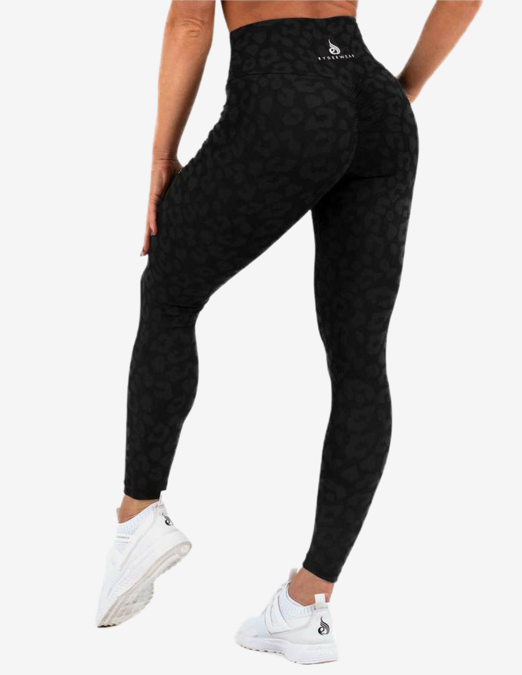 INSTINCT SCRUNCH BUM LEGGINGS BLACK-Leggings-Ryderwear-Guru Muscle