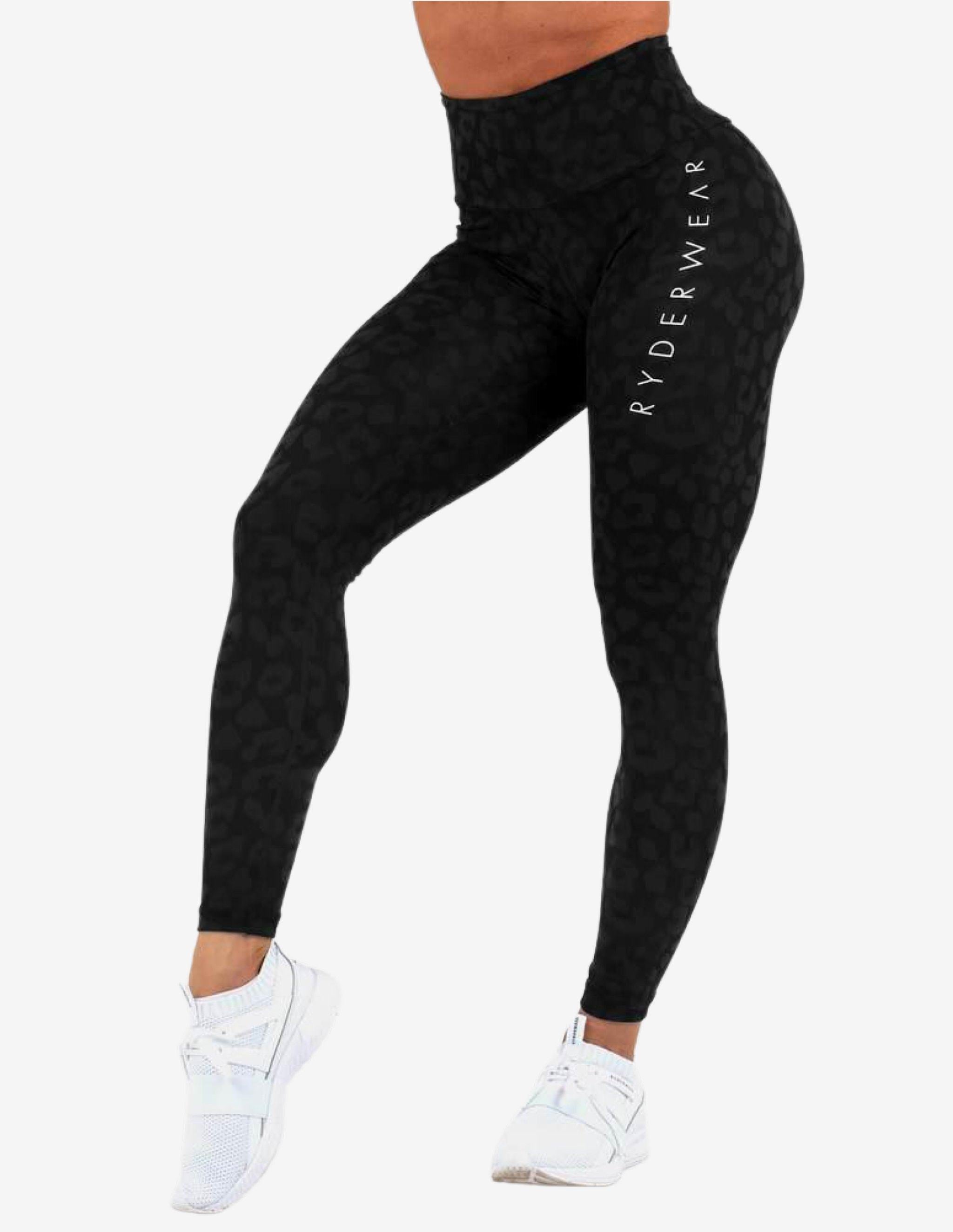 INSTINCT SCRUNCH BUM LEGGINGS BLACK-Leggings-Ryderwear-Guru Muscle